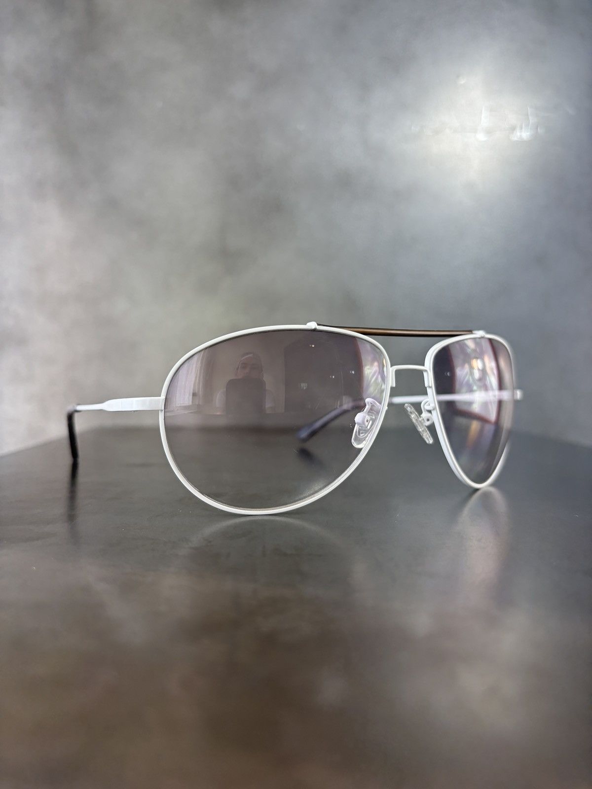 Perry Ellis Vintage Perry Ellis Sunglasses 2000s Aviators White Gaudy Size ONE SIZE - 1 Thumbnail
