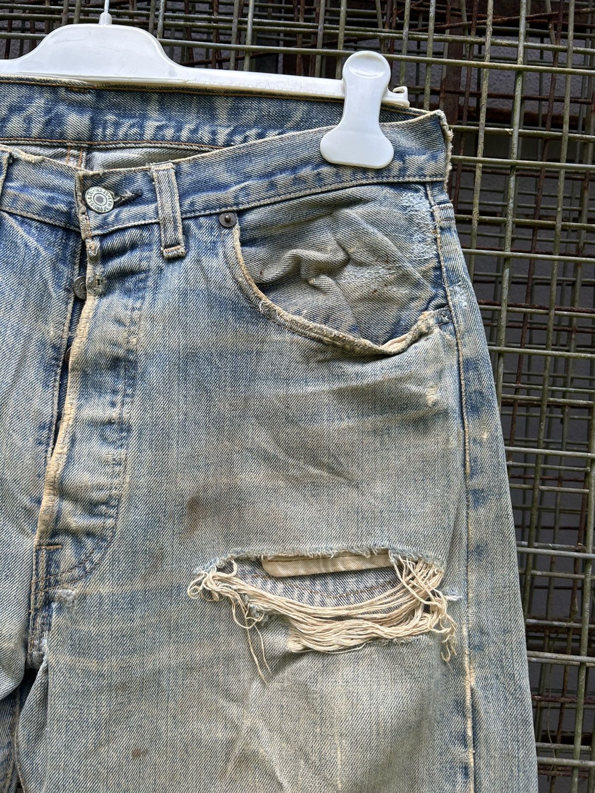 Levi's × Vintage 70's THRASHED Levi's 6 Reconstructed Repair Denim Size US 33 - 6 Thumbnail