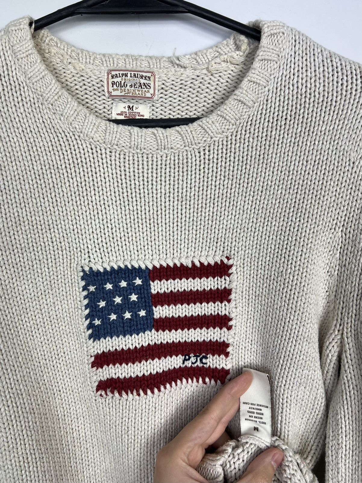 Ralph Lauren Sweater Ralph Lauren Polo Jeans Flag USA 100% Cotton Size M / US 6-8 / IT 42-44 - 3 Thumbnail