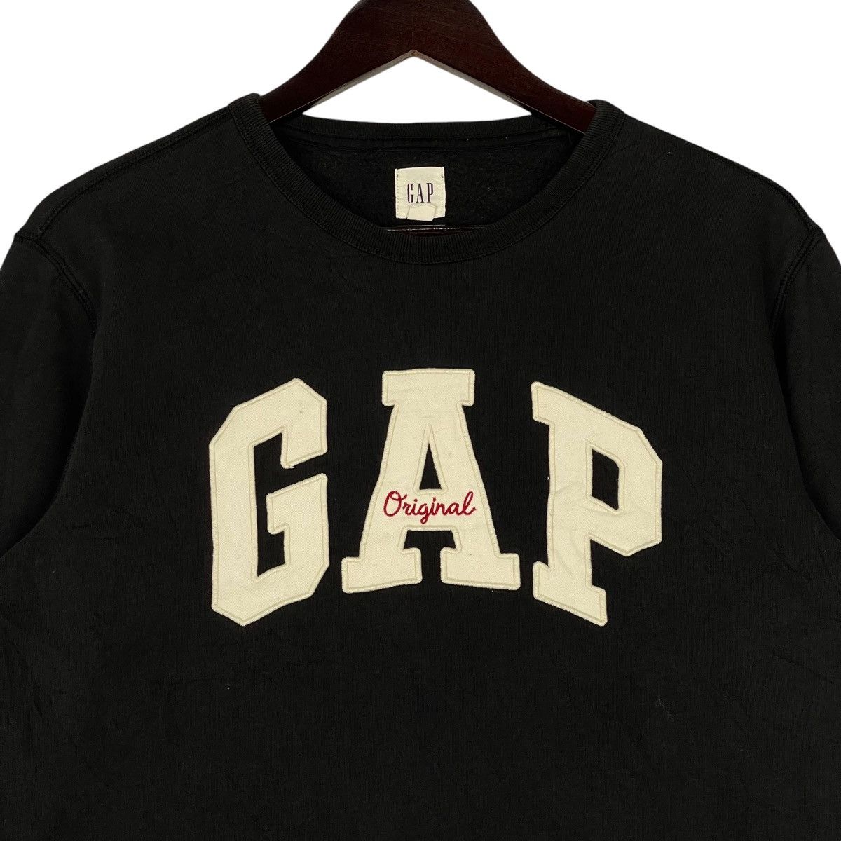 Gap × Vintage Vintage GAP Crewneck Sweatshirt Black Pullover Jumper Size S Size S / US 4 / IT 40 - 4 Thumbnail