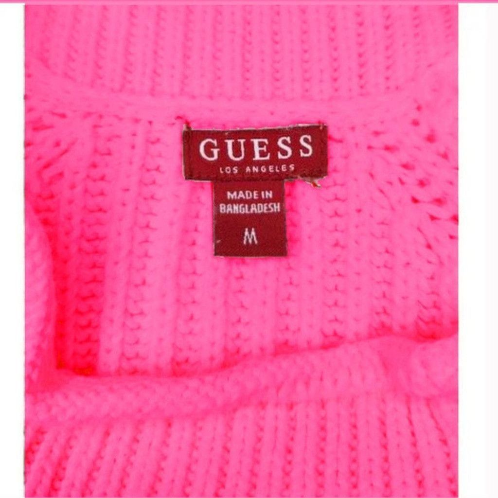 Guess RARE Guess Ribbed Cut Out Cold Shoulder knit Sweater Salmon Size M / US 6-8 / IT 42-44 - 4 Thumbnail