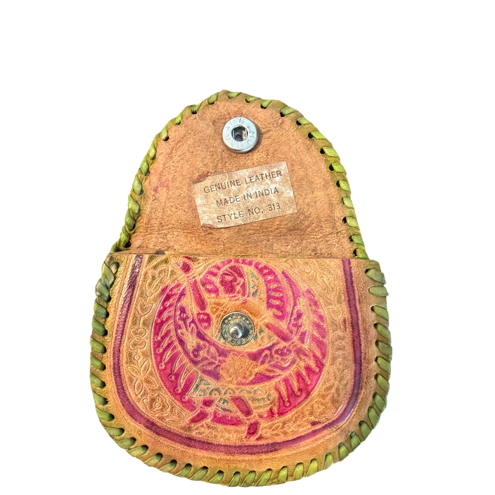 Other Vintage Hand Tooled 3 Piece Set Leather Clutch Wallet Coin P Size ONE SIZE - 9 Thumbnail