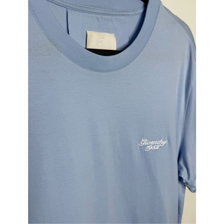 Givenchy Givenchy 1952 Cotton Slim-Fit T-Shirt Baby Blue Men’s Large Size US L / EU 52-54 / 3 - 2 Thumbnail