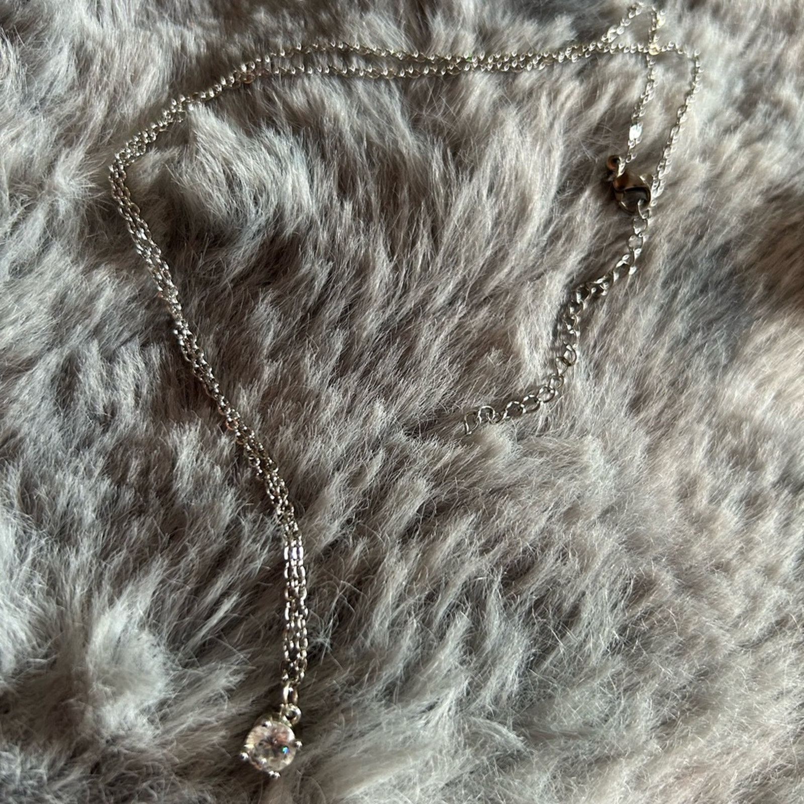 Jewelry Prong set open setting round cz pendant on chain necklace Size ONE SIZE - 9 Thumbnail