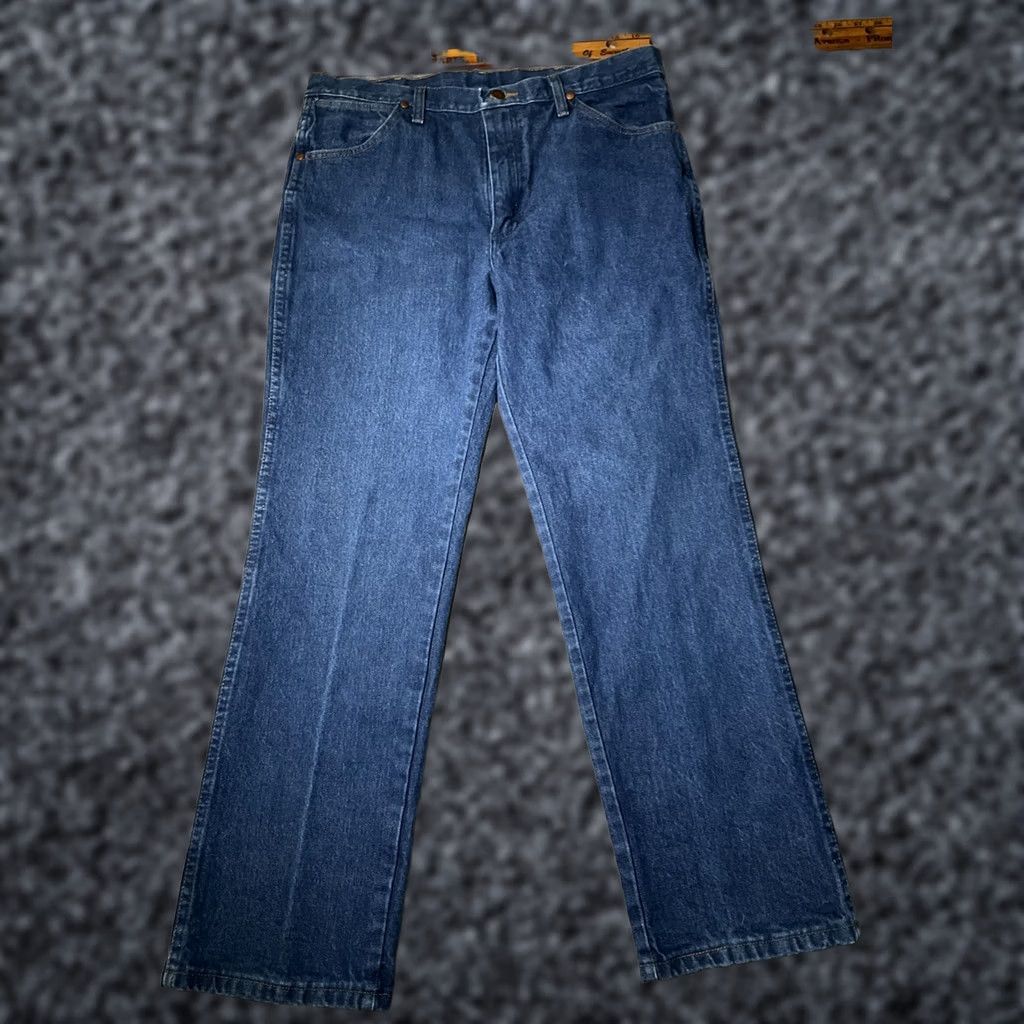 Wrangler Wrangler Jeans Mens 35x30 Blue 936PWD Cowboy Cut Denim Western Pants Regular Slim Bootcut 5-Pocket Wrangler Cowboy Cut Mens Jeans Blue 936PWD Size US 35 - 1 Thumbnail