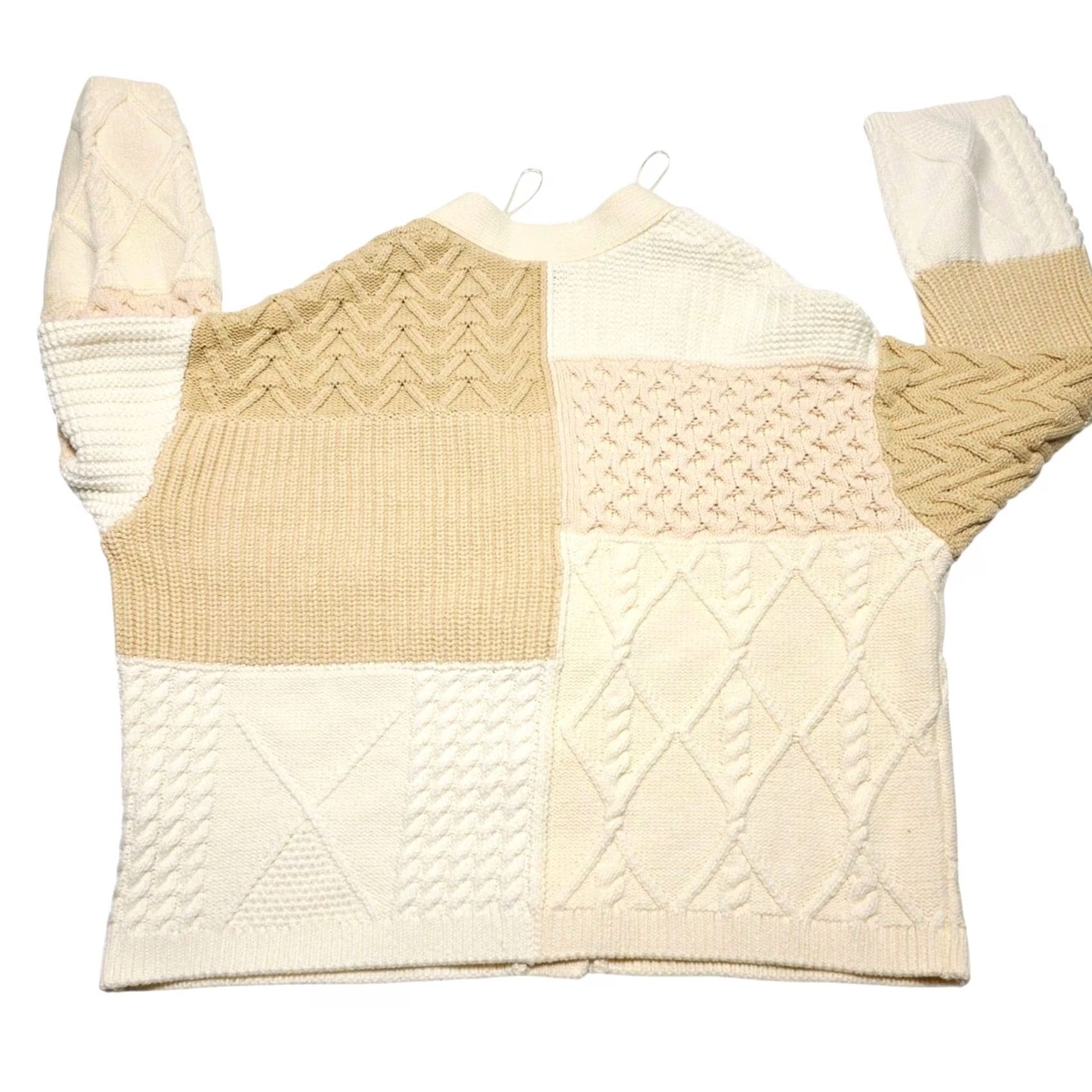 Rails Rails Reese V-Neck Cardigan Cream Patchwork Button-down Sweater Size Small Women Size S / US 4 / IT 40 - 2 Thumbnail