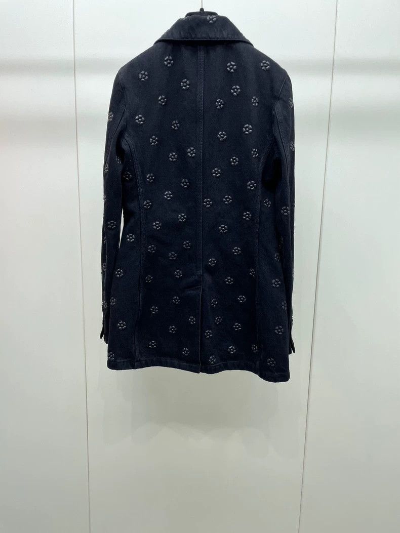 Chanel Chanel Black Camellia Denim Blazer -2505 Size XS / US 0-2 / IT 36-38 - 2 Thumbnail