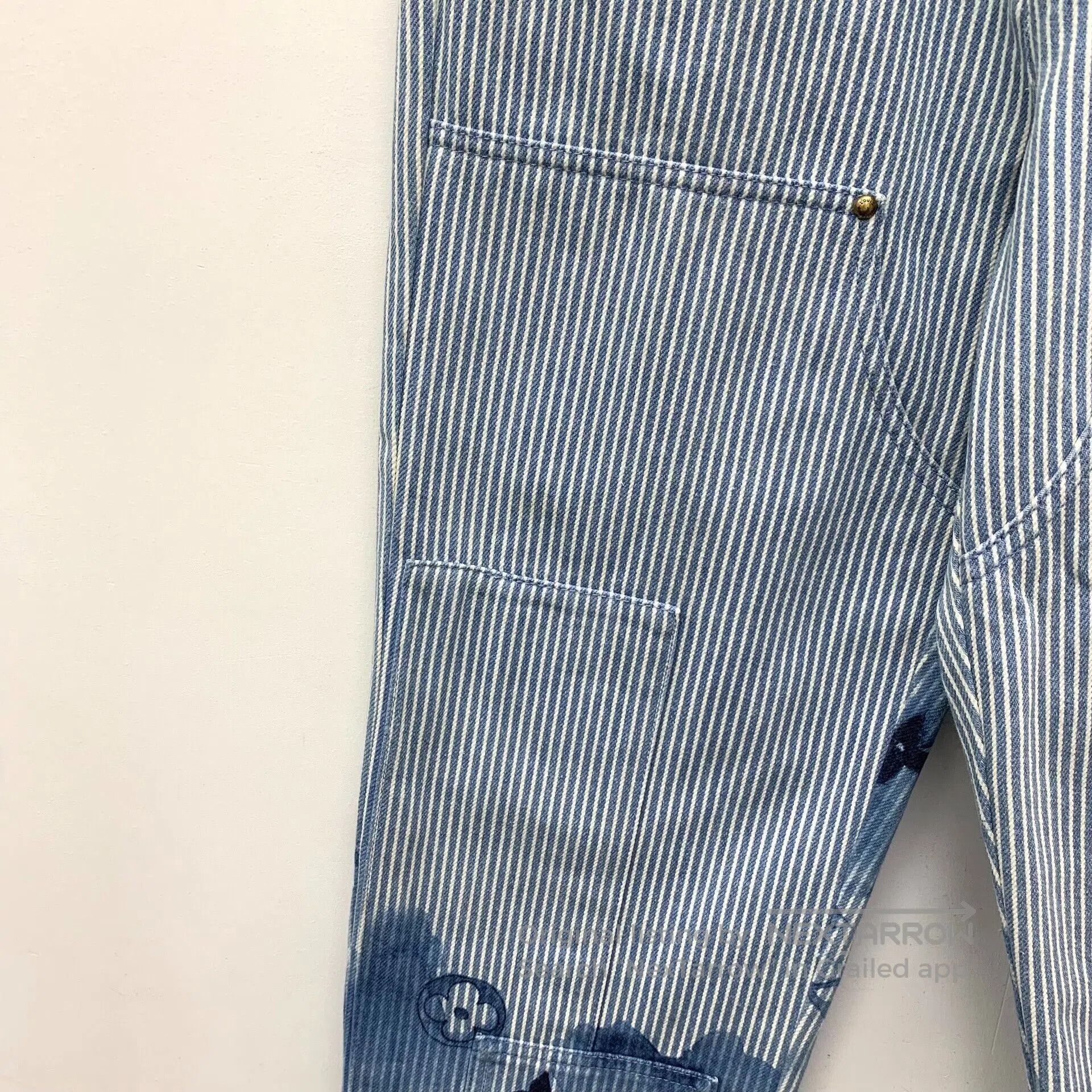 Louis Vuitton Louis Vuitton Blue Monogram Stripe Cotton Jeans. Size US 32 / EU 48 - 4 Thumbnail