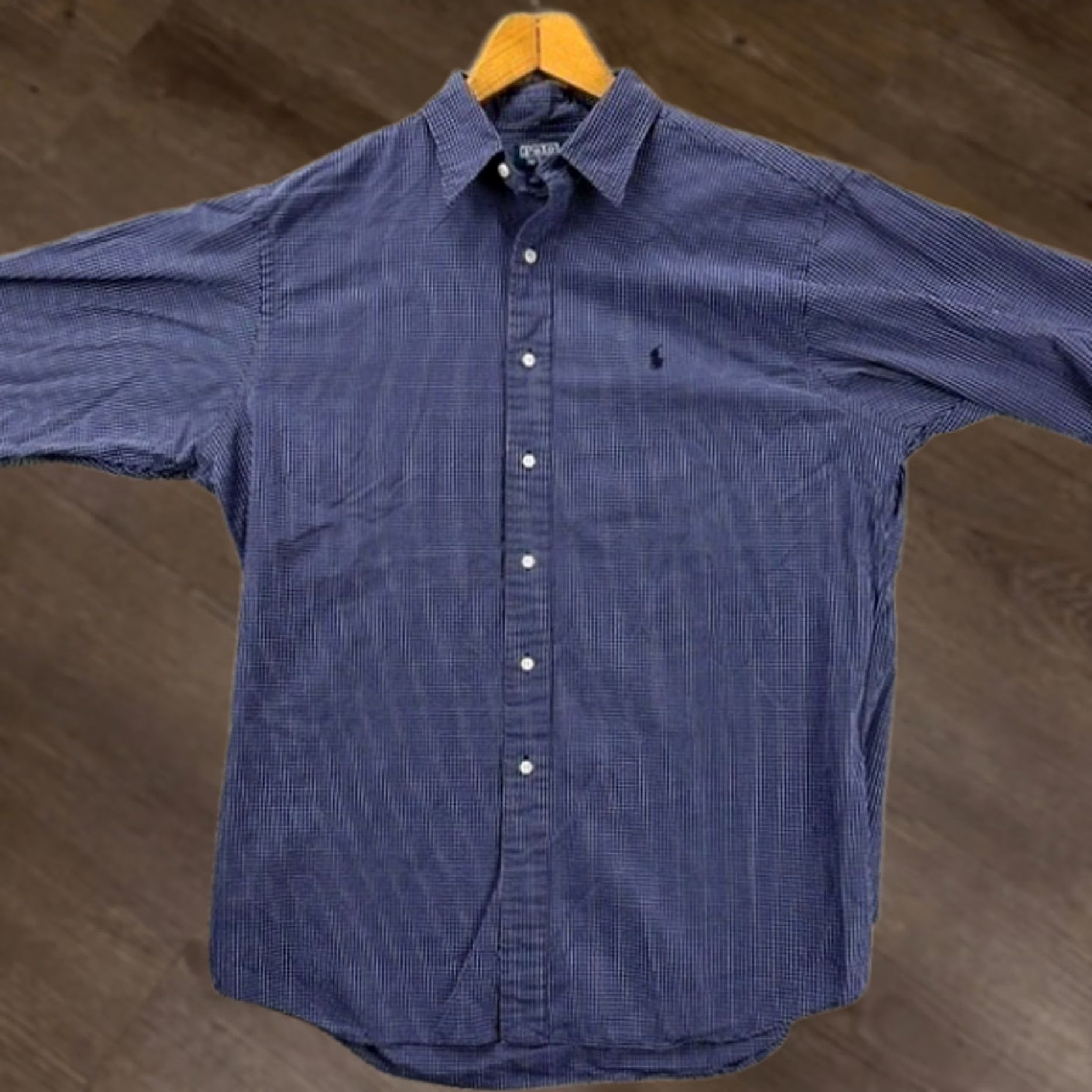 Polo Ralph Lauren Polo Ralph Lauren Shirt Adult Large Blue Grid Check Mens Size US L / EU 52-54 / 3 - 1 Thumbnail