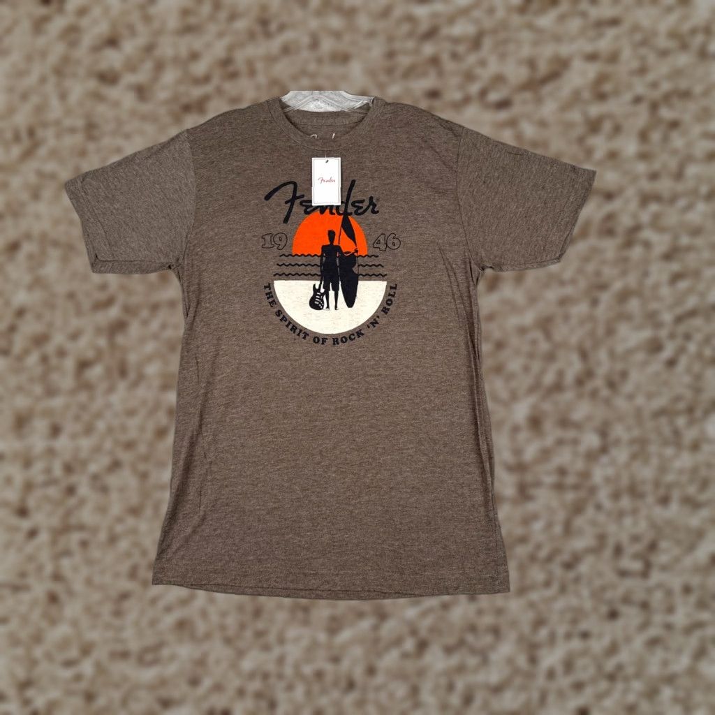 Fender Fender Shirt Men Medium Olive Heather Spirit Of Rock And Roll Sunset Surfer T-Shirt Size US M / EU 48-50 / 2 - 1 Thumbnail