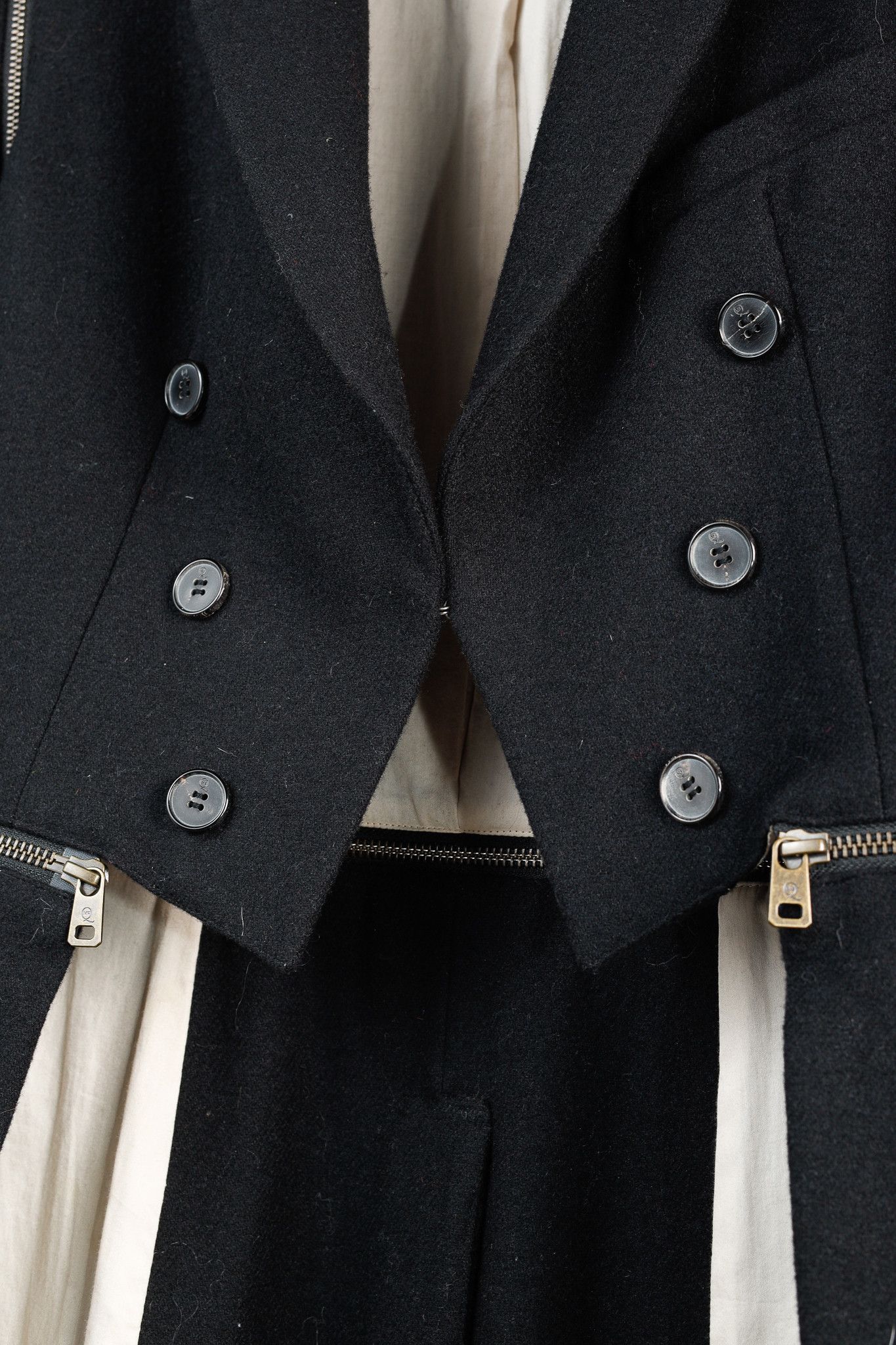 McQ Alexander McQueen McQ Alexander McQueen Black Wool Zippered Tail Coat Size S / US 4 / IT 40 - 8 Thumbnail