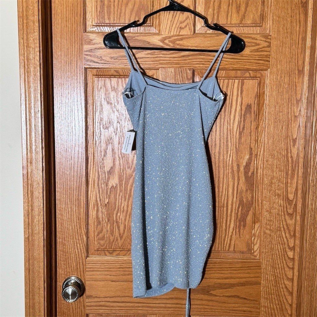 Other Windsor Dress Womens Size M Blue Glitter Ruched Drawstring Size M / US 6-8 / IT 42-44 - 4 Thumbnail