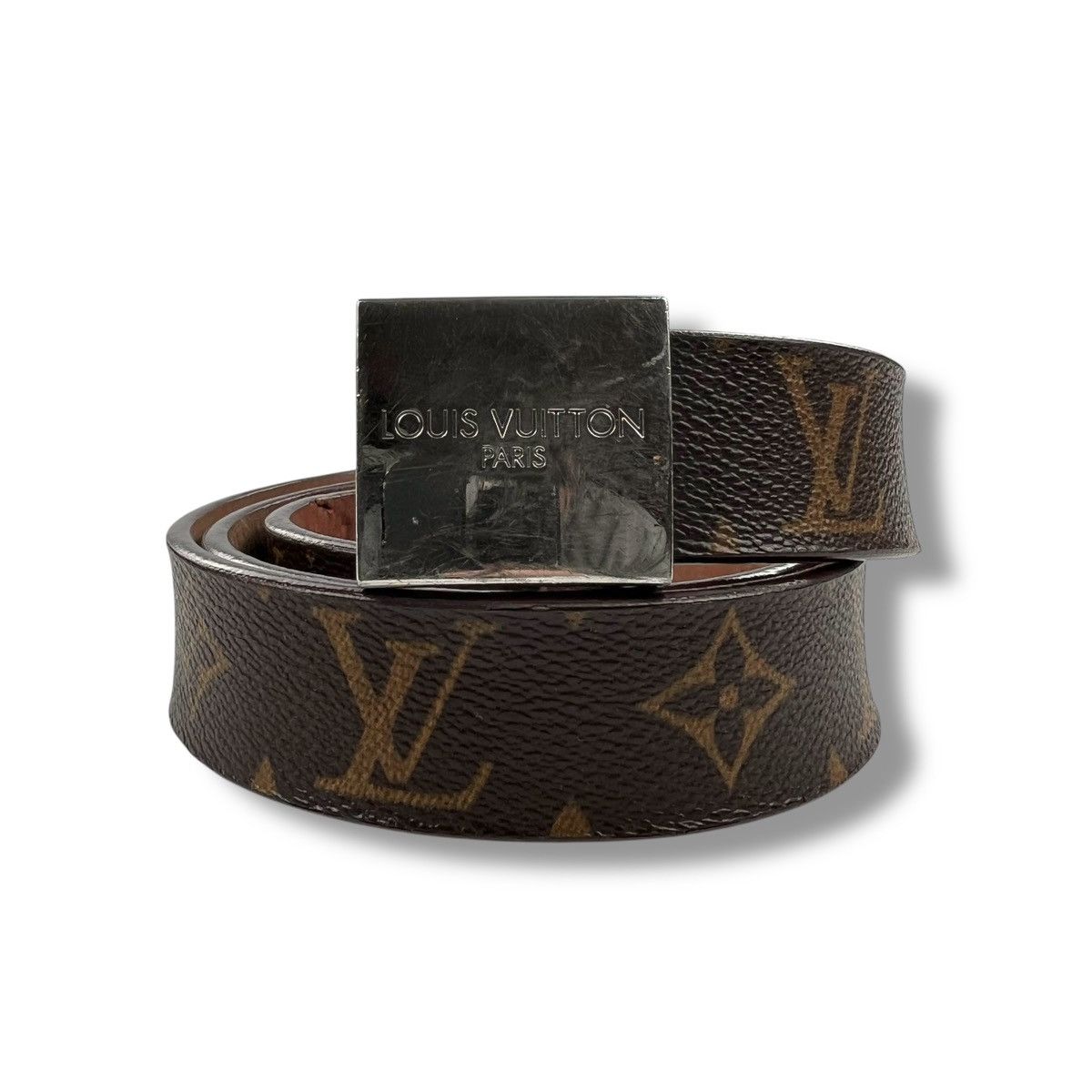 Gucci Louis Vuitton Monogram Square Buckle Belt Size 32 - 1 Thumbnail