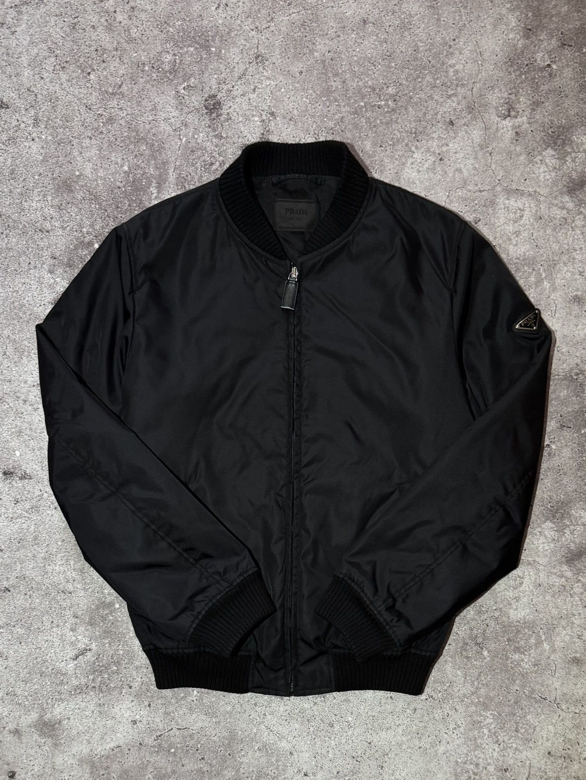 Prada Prada Nylon Bomber Jacket Black Rare Triangle Logo Size US M / EU 48-50 / 2 - 1 Thumbnail