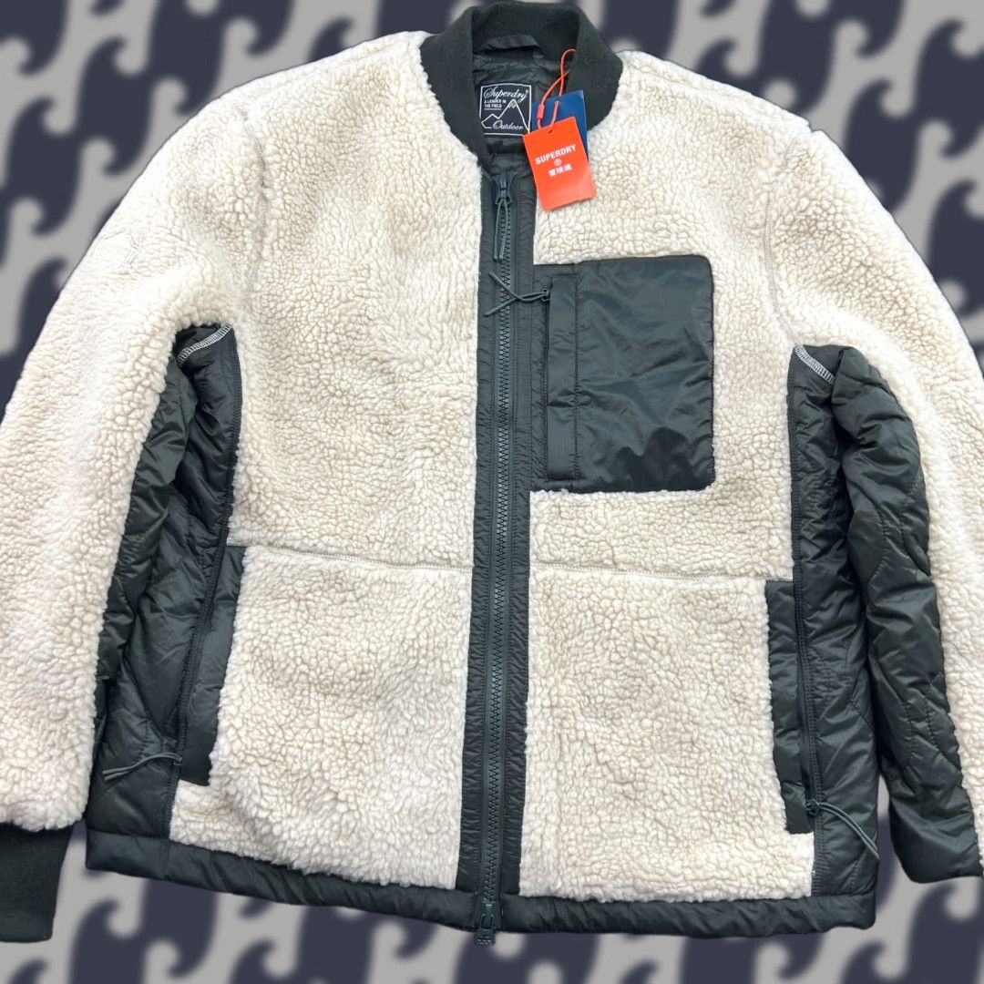 Superdry Superdry Mens Jacket Zip Through Fleece Pile Sherpa Vintage? (Note: Original title implies non-vintage) Size US L / EU 52-54 / 3 - 1 Thumbnail