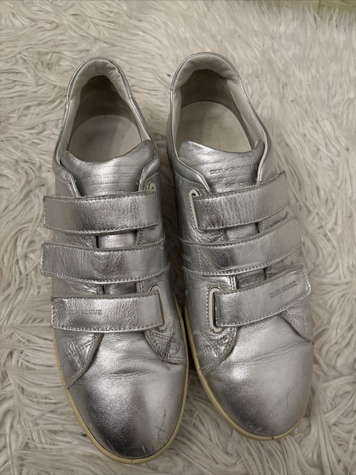 Dior Dior Homme AW07 "Navigate" Silver Metallic Velcro Sneakers Size US 8.5 / EU 41-42 - 3 Thumbnail
