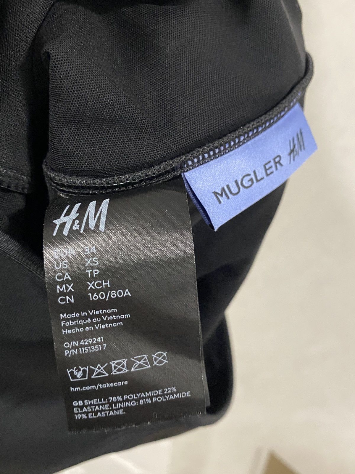 H&M 🖤 Mugler x H&M Black Corset Mini Dress Size XS / US 0-2 / IT 36-38 - 4 Thumbnail