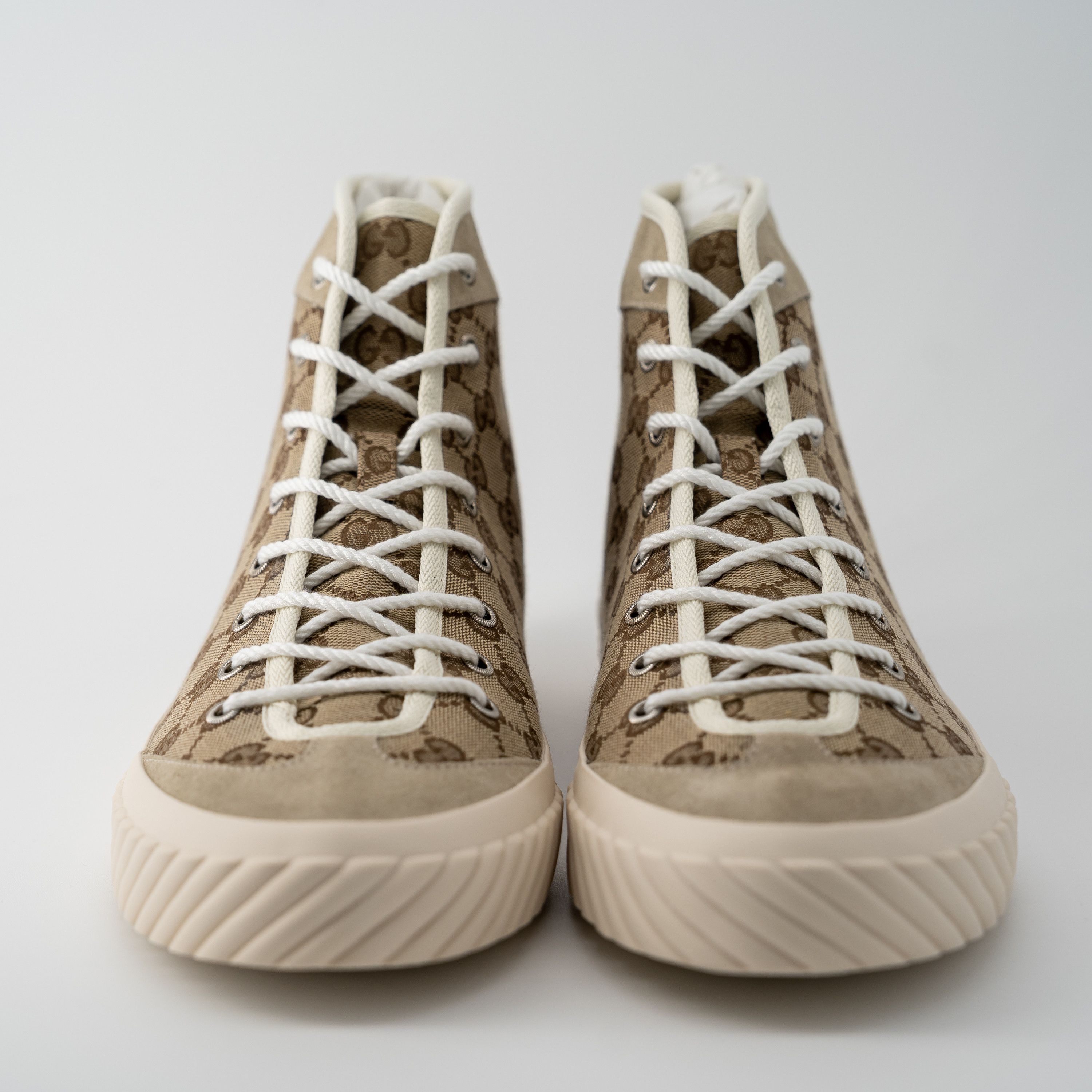 Gucci 13G - Gucci GG Canvas Monogram Sneakers Tortuga Beige High Size US 13 / EU 46 - 2 Thumbnail