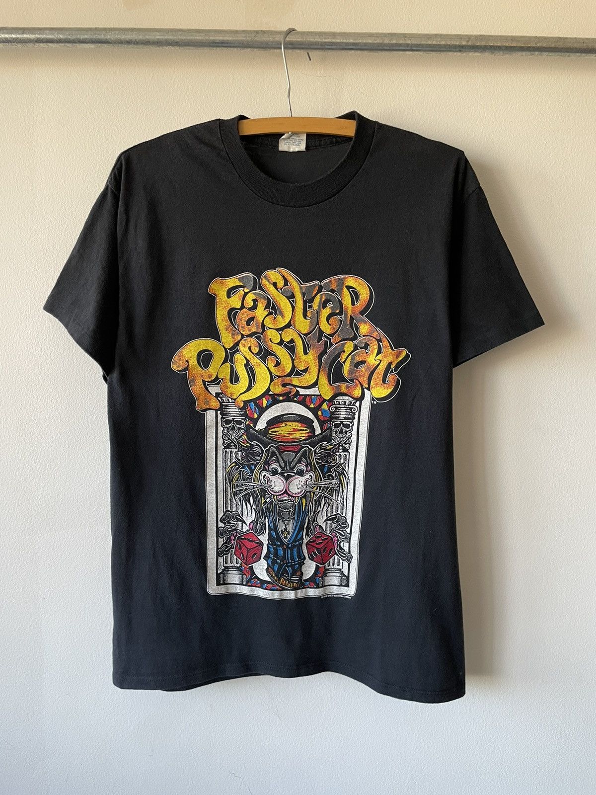 image of Band Tees x Made In USA Vintage 1989 Faster Pussycat Wake Me When It’S Over Tee in Black (Size Larg