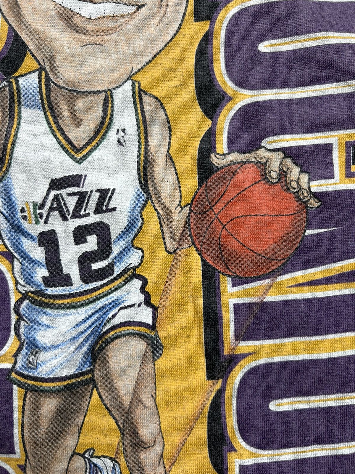 NBA × Vintage Vintage 90s NBA Utah Jazz John Stockton Tee Salem USA Size US L / EU 52-54 / 3 - 5 Thumbnail