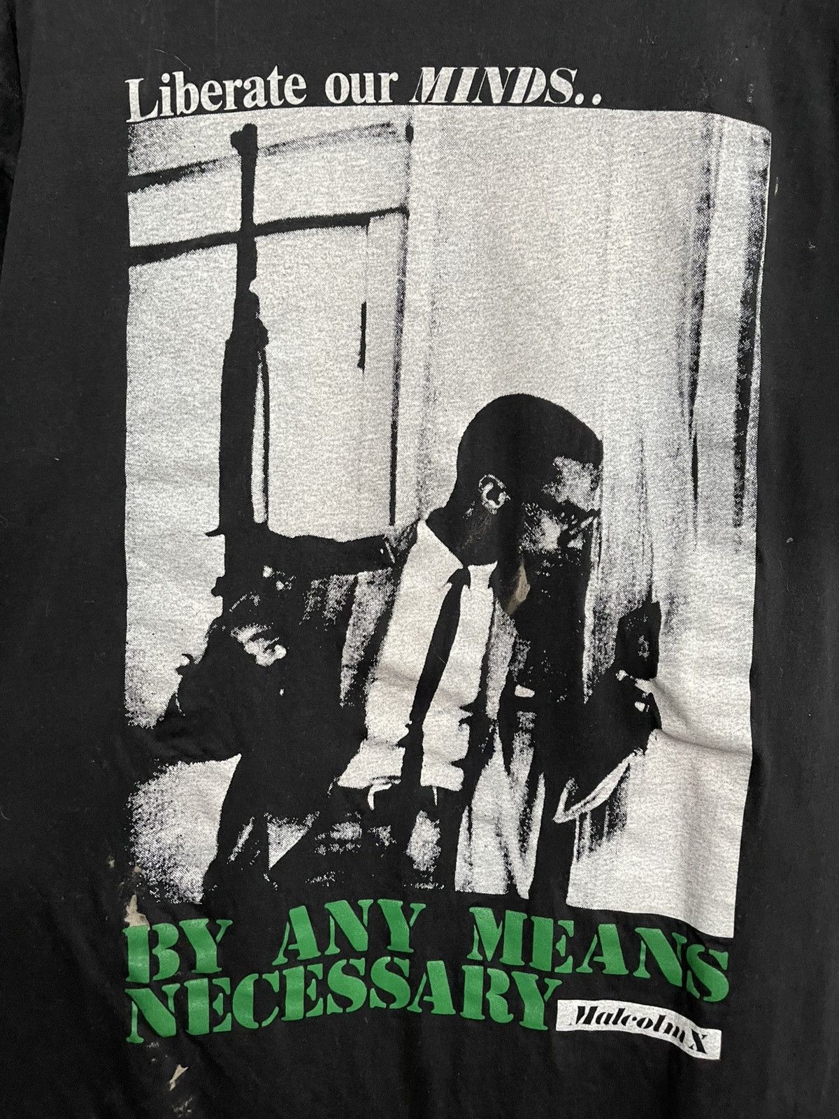 Vintage Malcolm X Liberate Our Minds Vintage Movie T-Shirt Tee 90s Size US XL / EU 56 / 4 - 5 Thumbnail