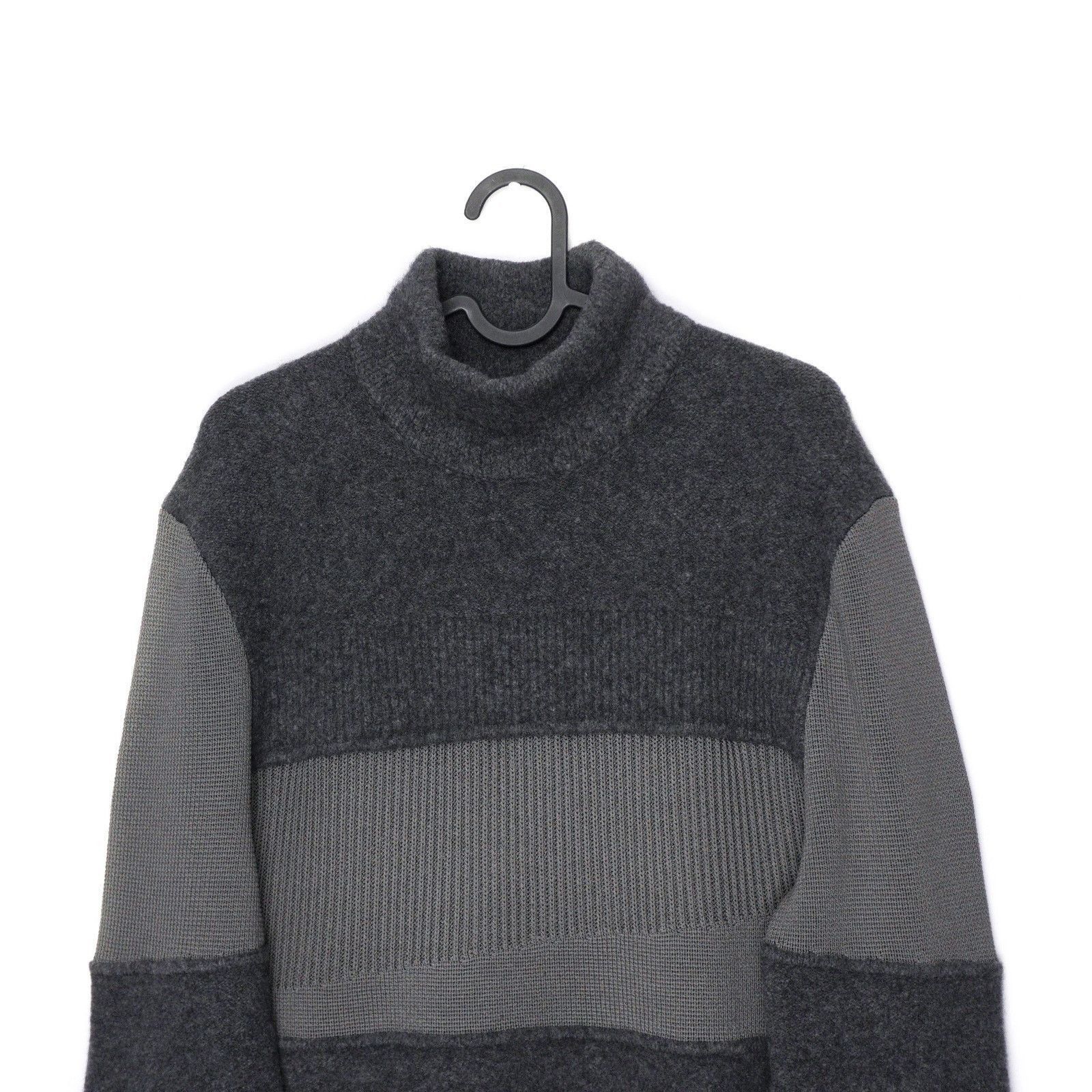 Helmut Lang Vintage Helmut Lang Grey Knit Deconstructed Wool Sweater Size US L / EU 52-54 / 3 - 2 Thumbnail