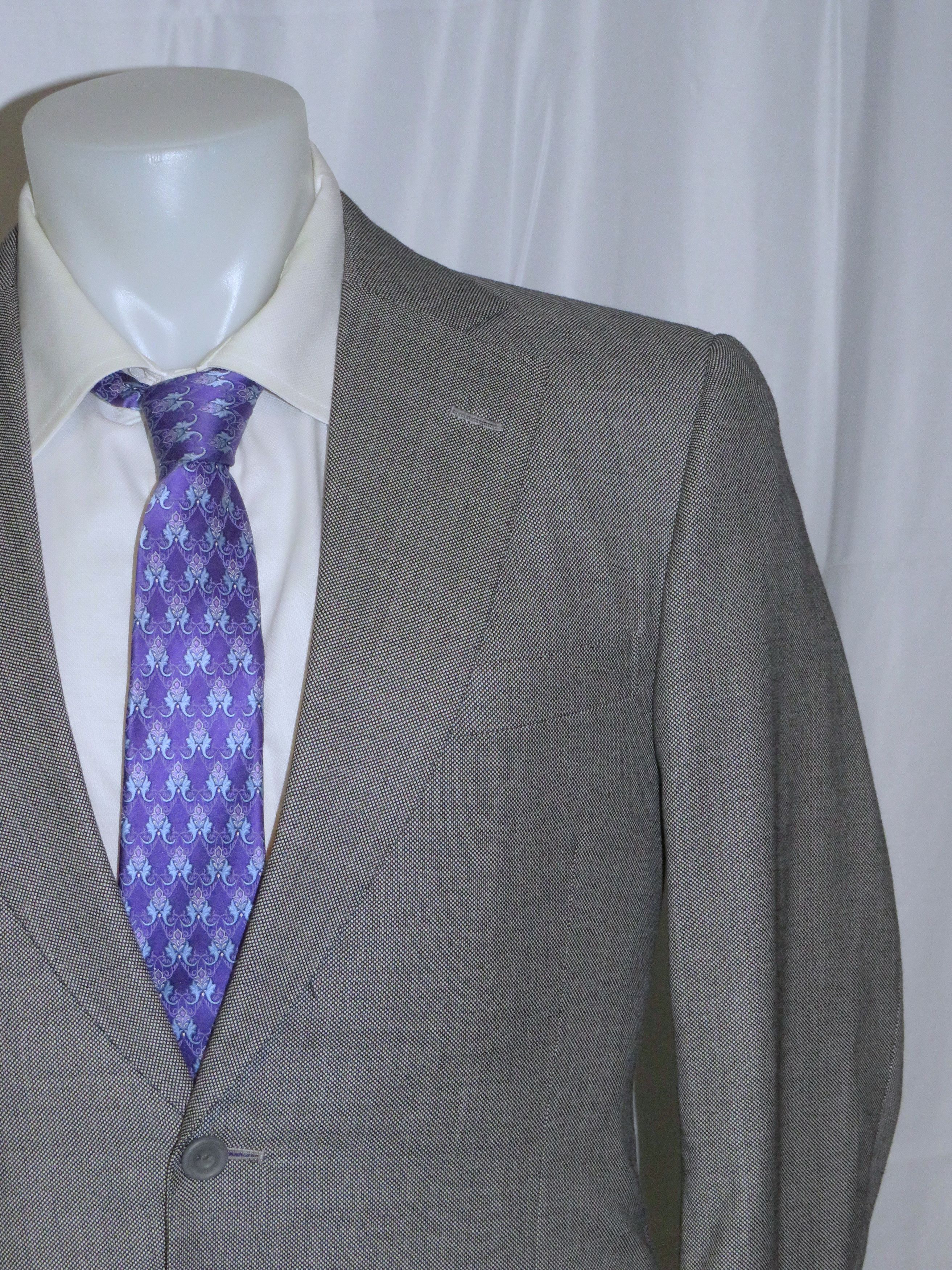 Henry Poole × Savile Row Bespoke Gray Birdseye Two Button Suit 36S Size 36S - 5 Thumbnail