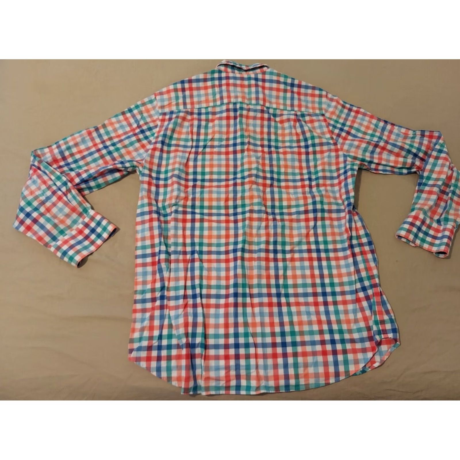 Southern Tide Mens Southern Tide Shirt Medium Red Blue Green Plaid Button Size 40R - 6 Thumbnail