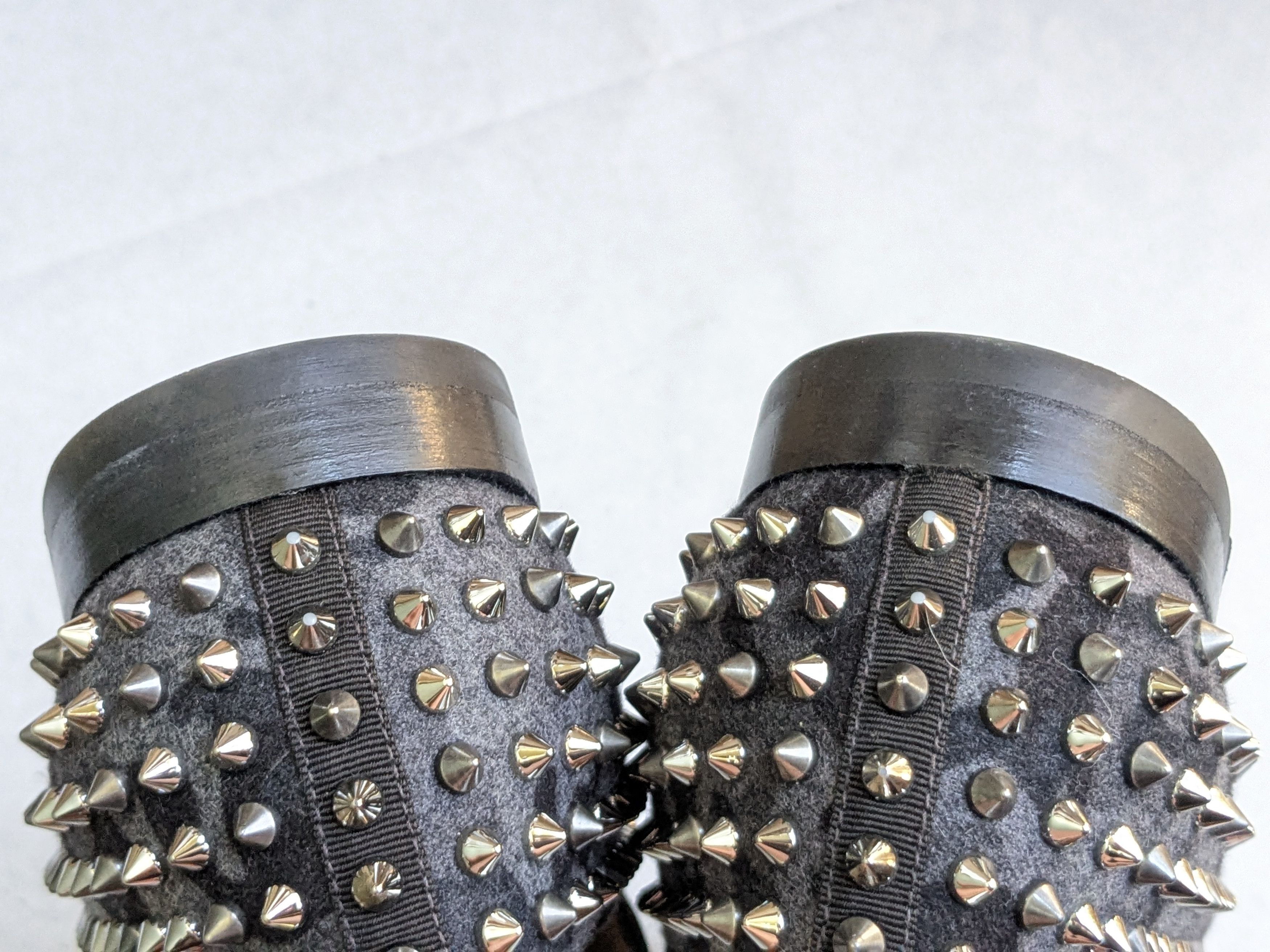 Christian Louboutin Christian Louboutin Spike Loafers Black Gray 13 46 Wool Size US 13 / EU 46 - 12 Thumbnail