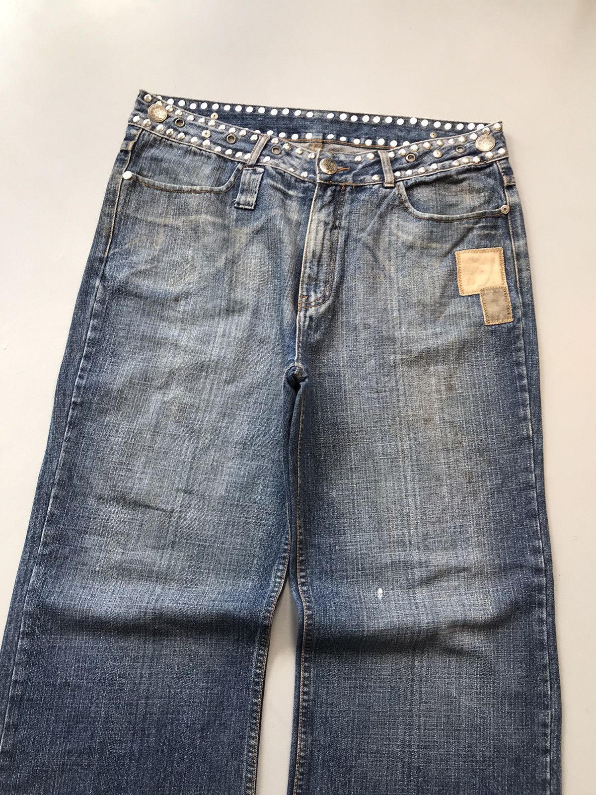 Vintage Rare vintage crazy studds waist belt baggy fit denim Size US 38 / EU 54 - 4 Thumbnail