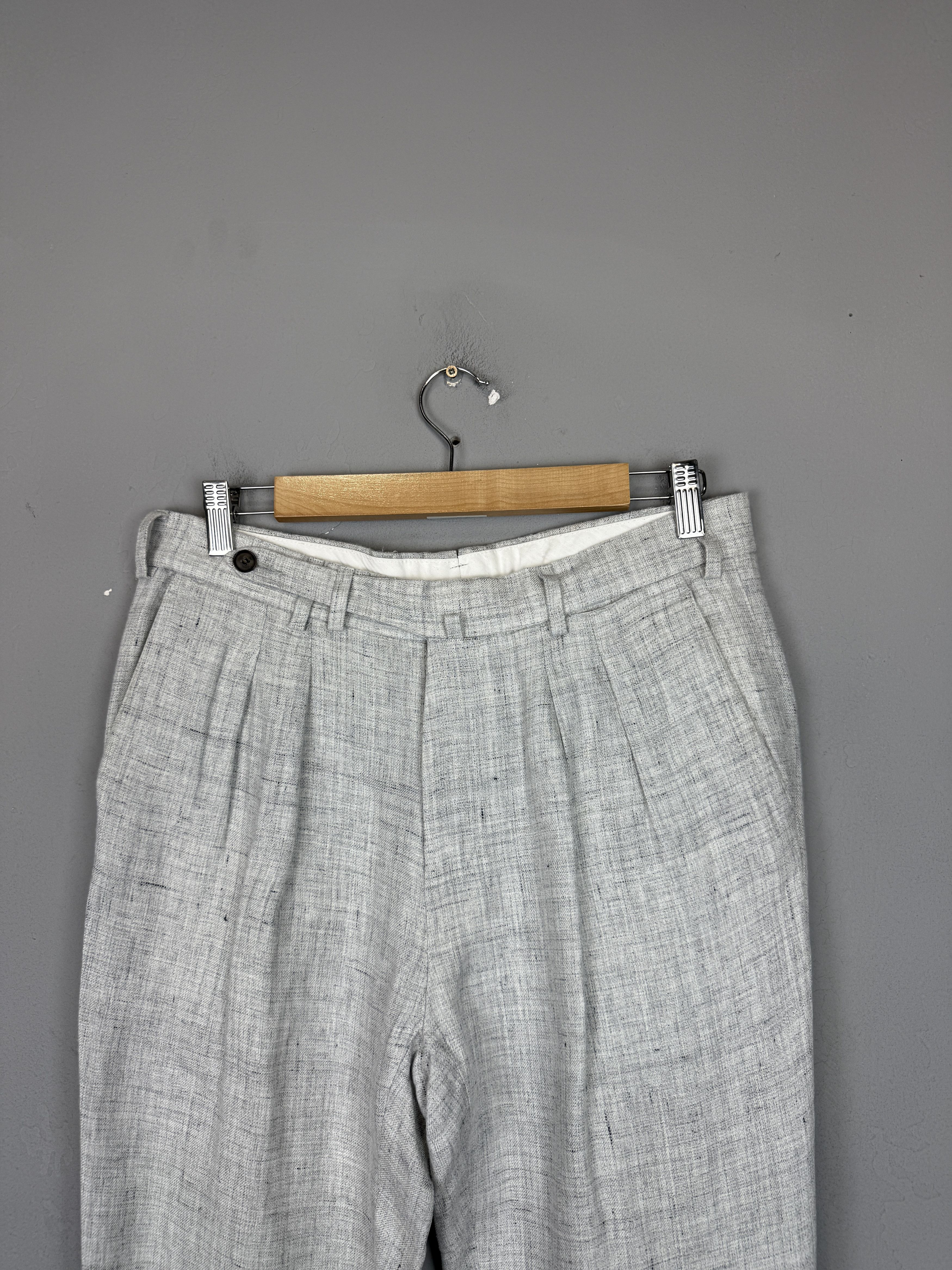 Suitsupply Suitsupply Blake Double Pleat Trouser Pure Linen Grey Size US 28 / EU 44 - 3 Thumbnail