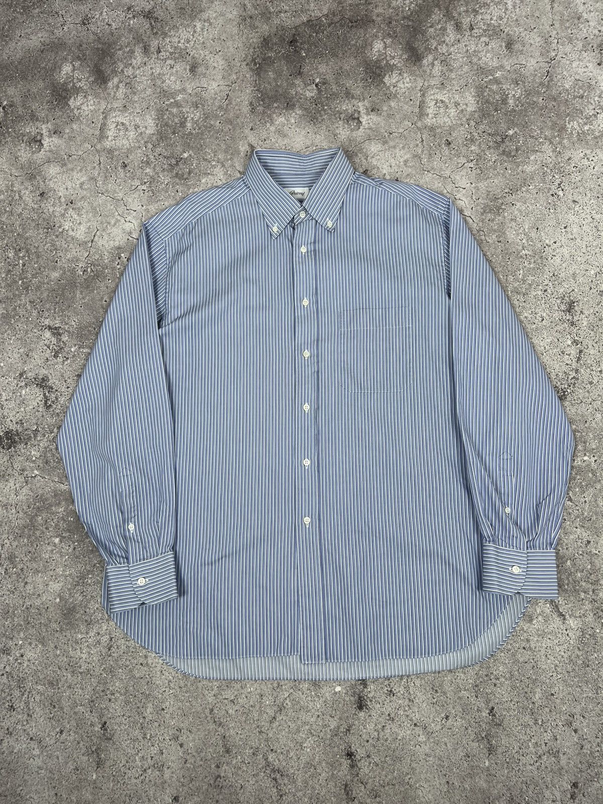 Brioni Brioni Striped Button Up Shirt Long Sleeeve Classic Size US XL / EU 56 / 4 - 1 Thumbnail