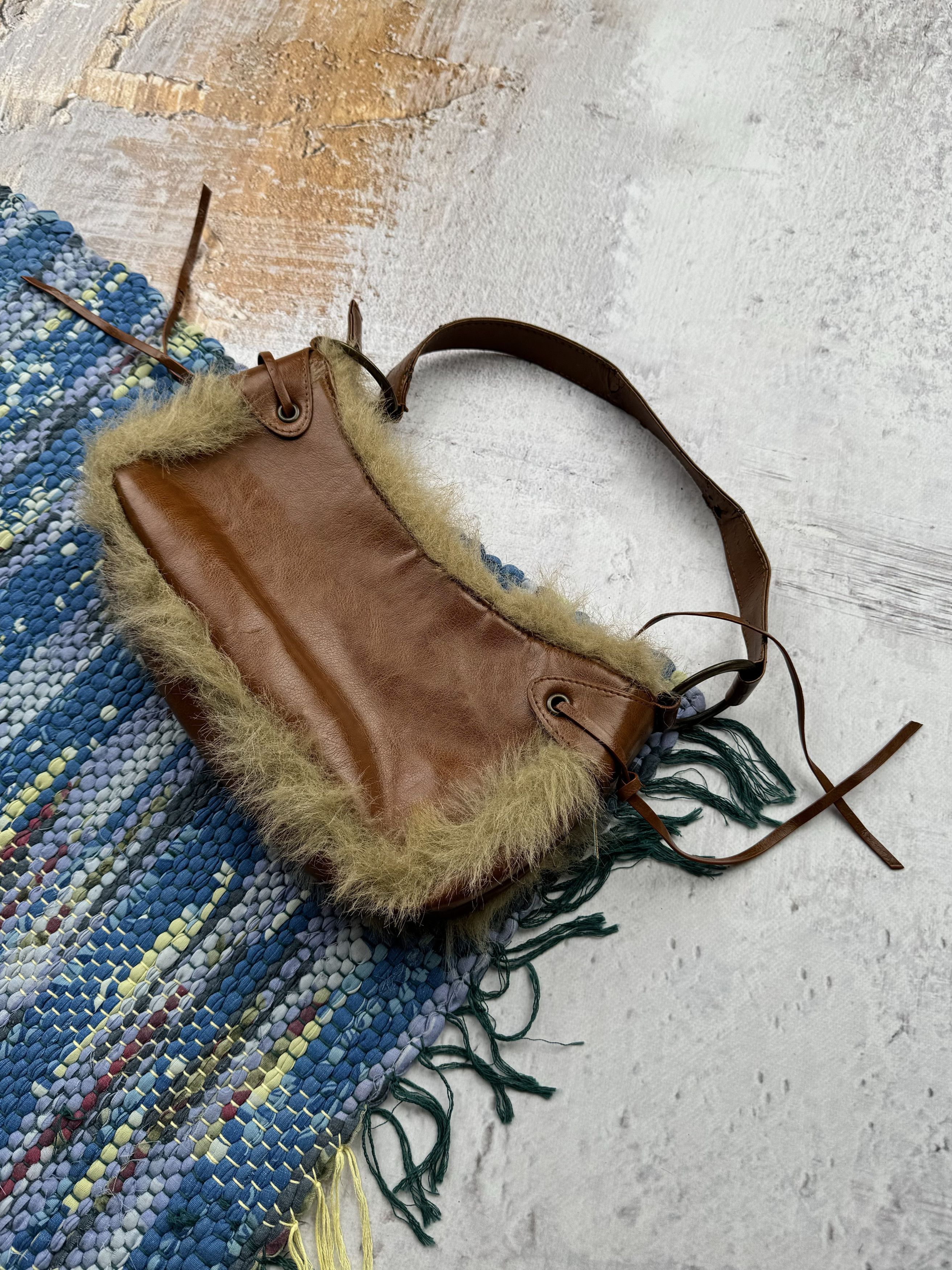 Vintage Vintage Handle Bag With Faux Fur A373D15(389) Size ONE SIZE - 7 Thumbnail