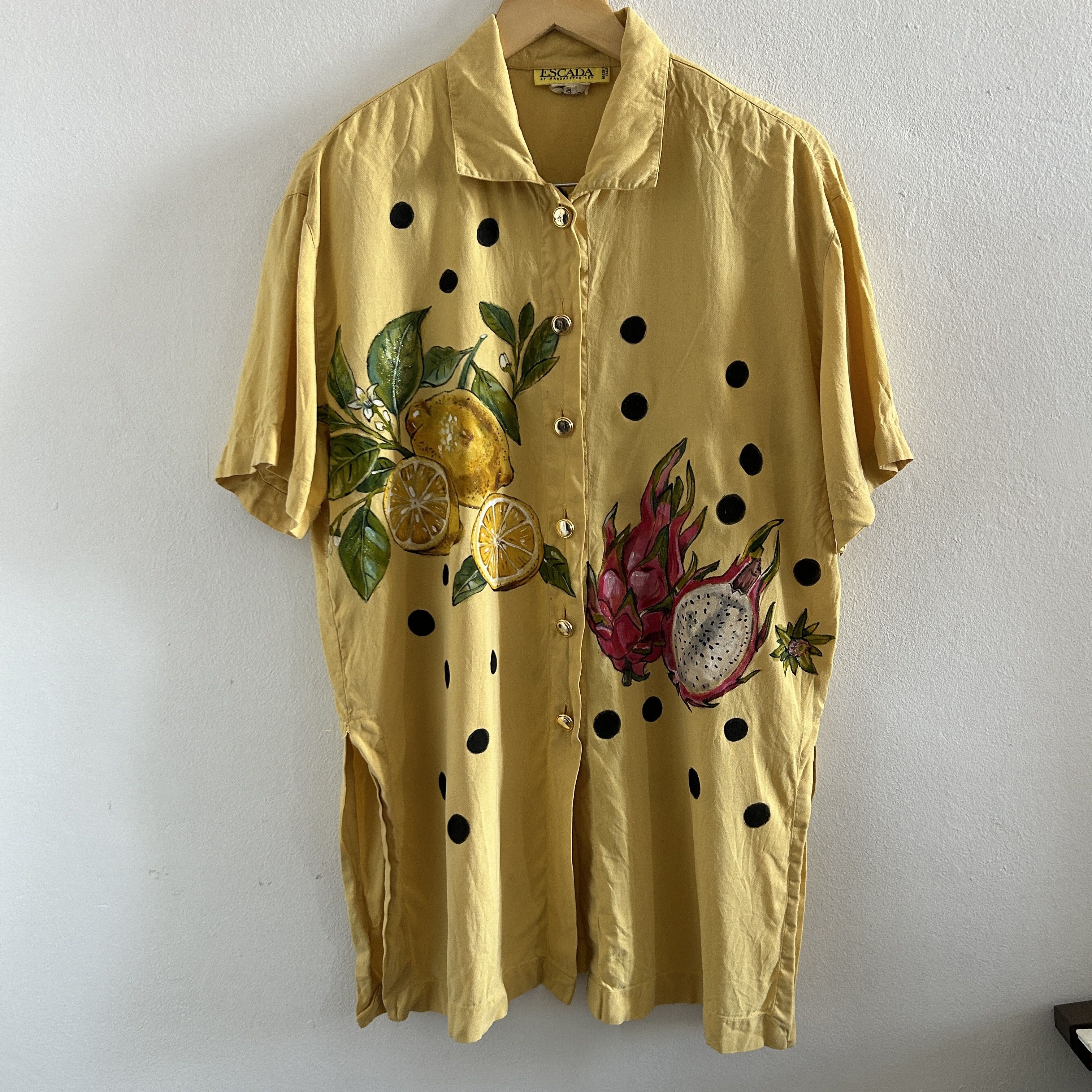Escada Hand Painted Escada Reworked Fruits Polka Dots Blouse Size M / US 6-8 / IT 42-44 - 9 Thumbnail