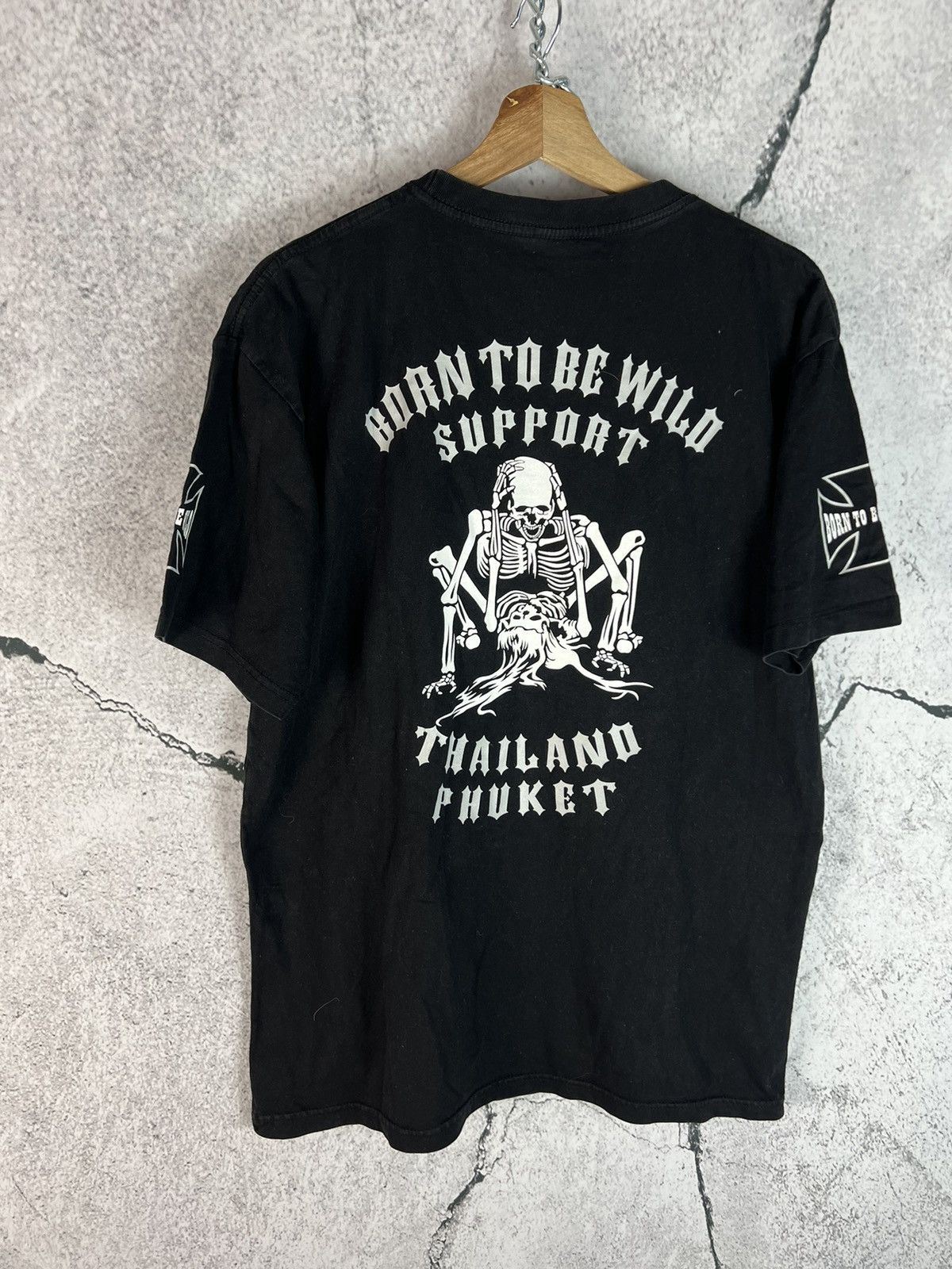Vintage Vintage Born To Be Wild skeleton sex tshirt Size US L / EU 52-54 / 3 - 2 Thumbnail