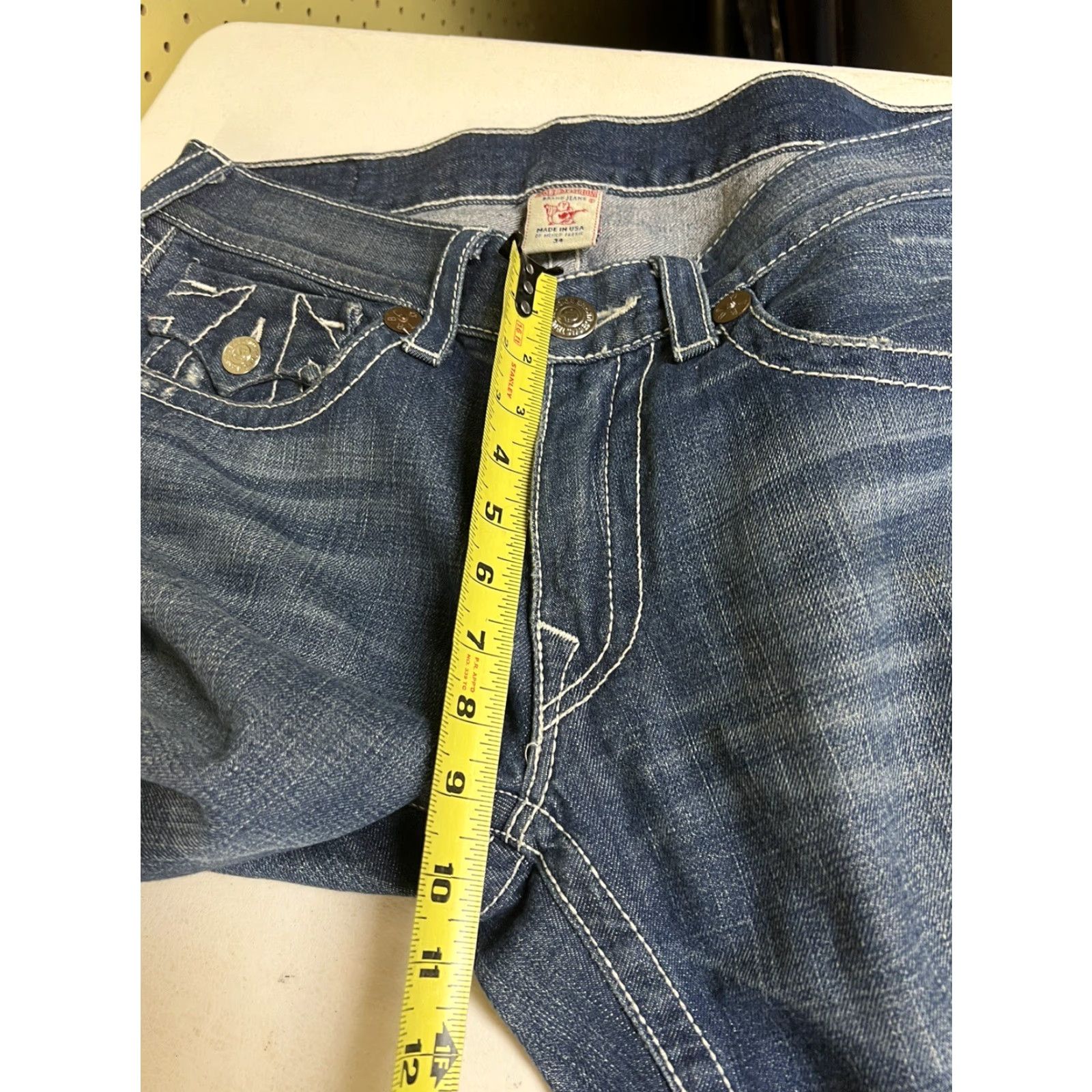 True Religion VINTAGE True Religion Jeans Billy Straight Leg 37x33 Blue Denim 5-Pocket Design Men Size US 37 - 7 Thumbnail