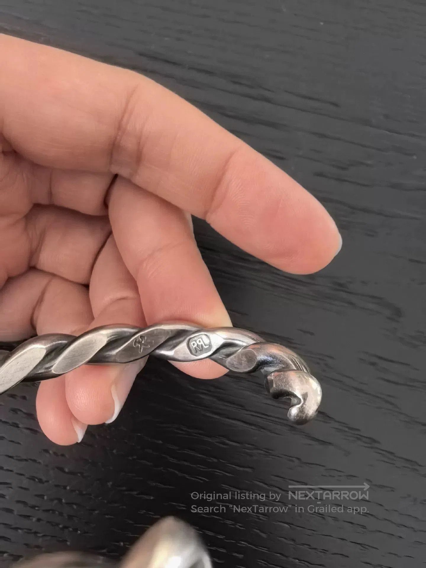 RRL Ralph Lauren RRL Silver Twisted Bracelet. Size ONE SIZE - 3 Thumbnail