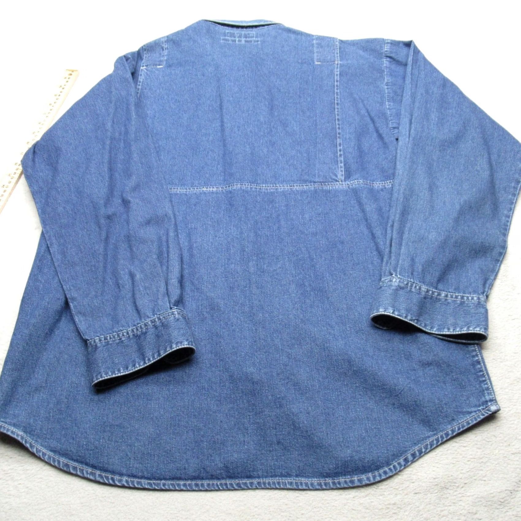 Vintage Columbia Shirt Mens Large Blue Cotton Denim Long Sleeve Button Up Pocket Size US L / EU 52-54 / 3 - 3 Thumbnail