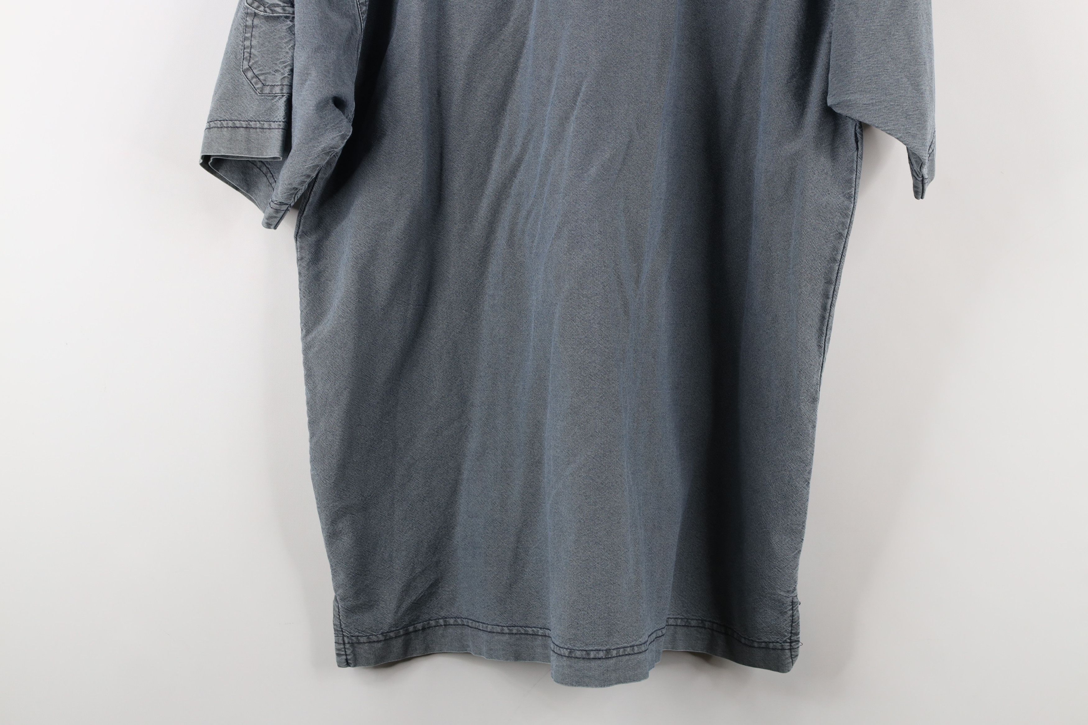 Vintage Vintage 90s Streetwear Stonewash Collared Polo Shirt Blue Size US L / EU 52-54 / 3 - 15 Thumbnail