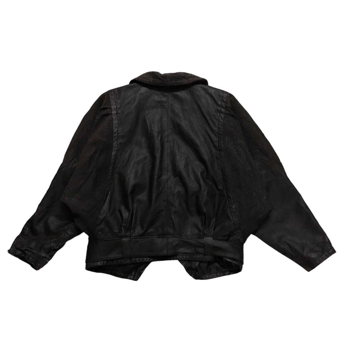 Vintage 🔥VINTAGE BIKER LEATHER JACKET SKIN-FITS ISSEY MIYAKE Size US M / EU 48-50 / 2 - 2 Thumbnail