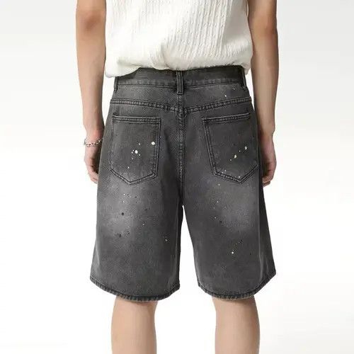 Jean Design Loose Wide Leg Straight Washed Shorts Jorts Size US 32 / EU 48 - 6 Thumbnail