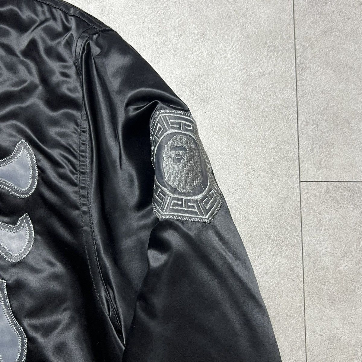Bape Bape Black Satin Virsity Bombes Jacket Size US M / EU 48-50 / 2 - 4 Thumbnail