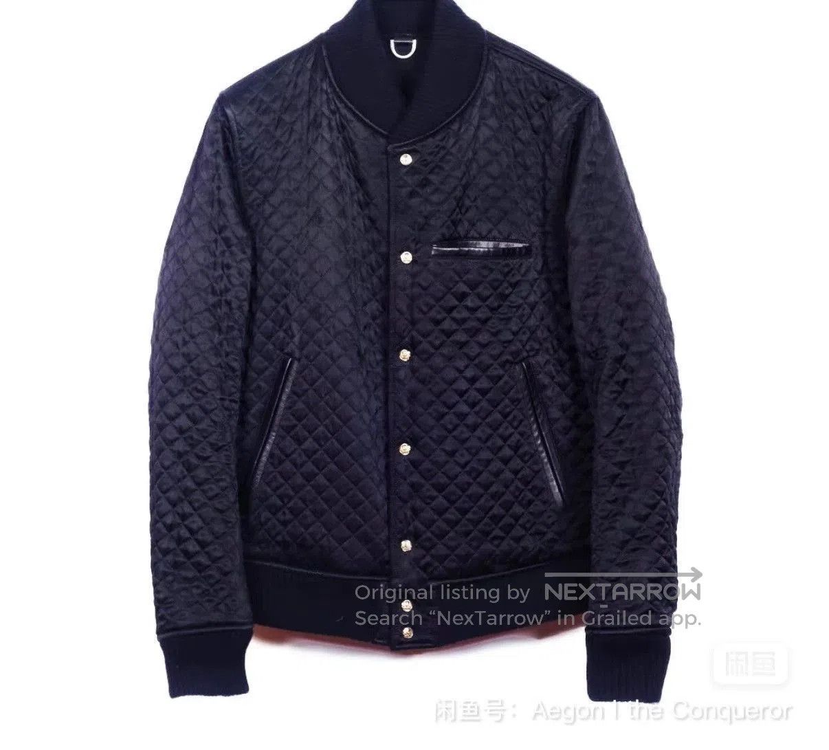 Mastermind Japan Black Bomber Jacket with Leather Sleeves Size M. Size US M / EU 48-50 / 2 - 3 Thumbnail