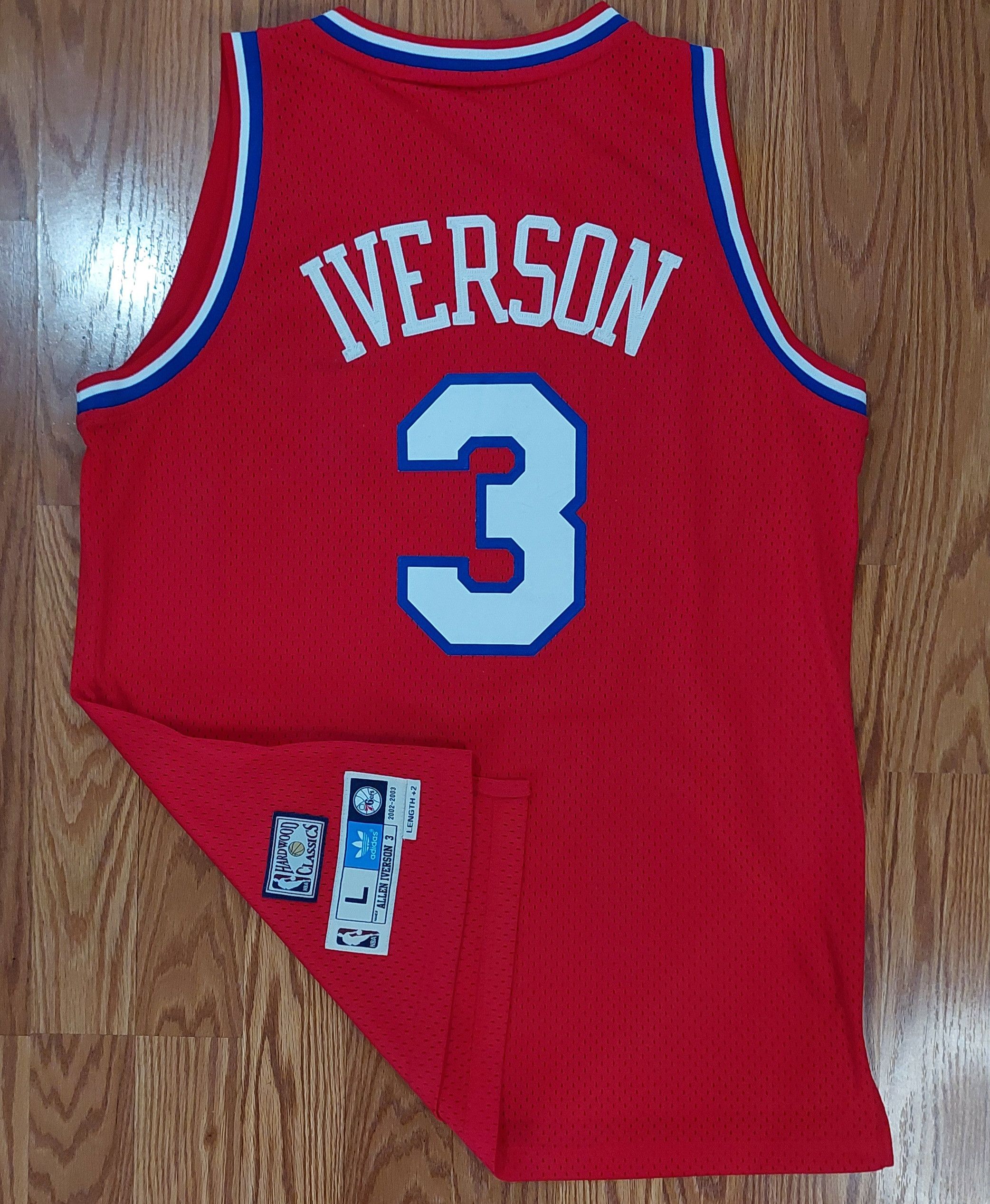 Adidas × NBA Authentic Philadelphia 76ers Allen Iverson Adidas Jersey Size US L / EU 52-54 / 3 - 9 Thumbnail