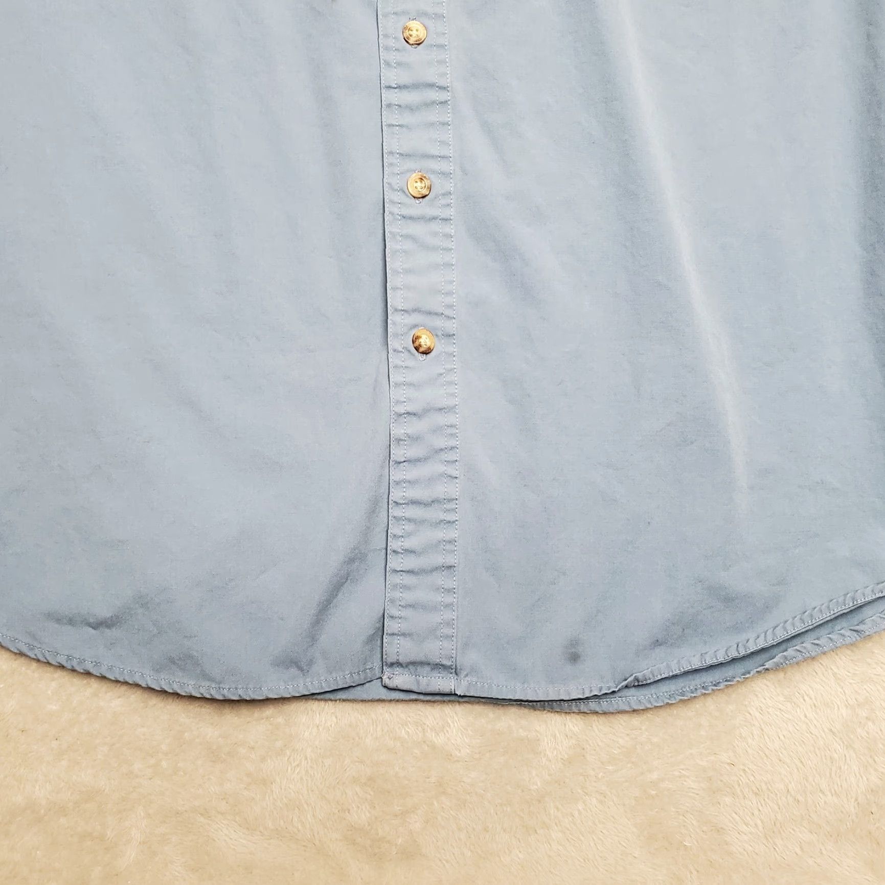 Carhartt Carhartt Shirt Mens XL Blue Button-Up Short Sleeve Work Chore 100% Cotton Casual Size US XL / EU 56 / 4 - 2 Thumbnail