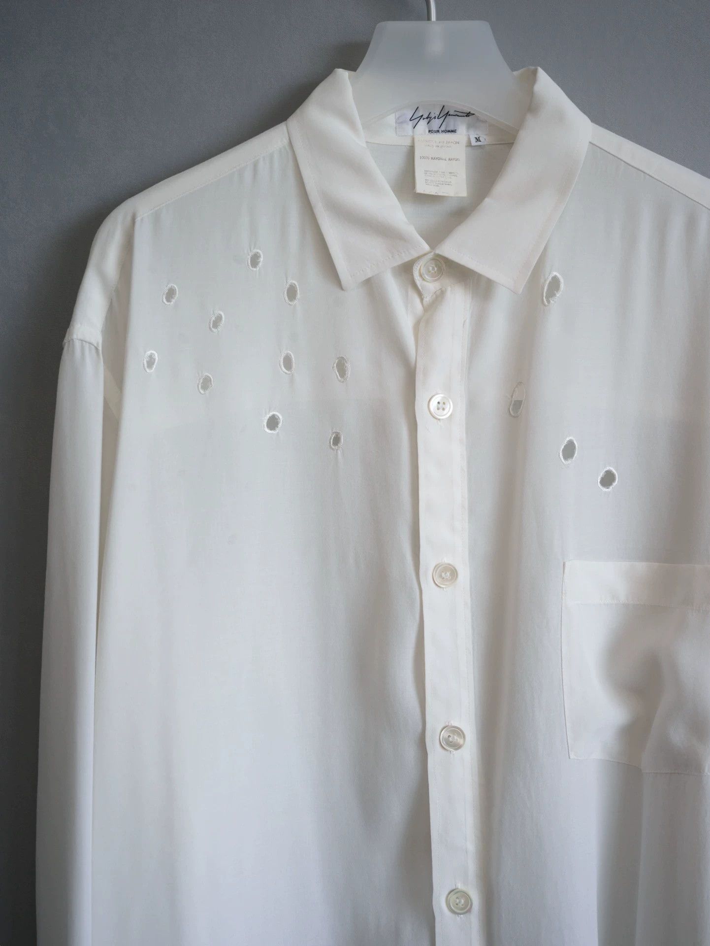 Yohji Yamamoto Yohji Yamamoto 92SS Bullet Hole Cutout Shirt Size US M / EU 48-50 / 2 - 4 Thumbnail
