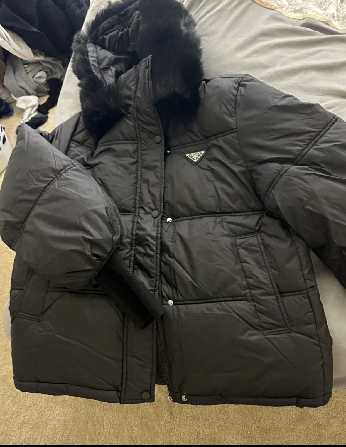 Designer Puffer coat with hood Size US S / EU 44-46 / 1 - 3 Thumbnail