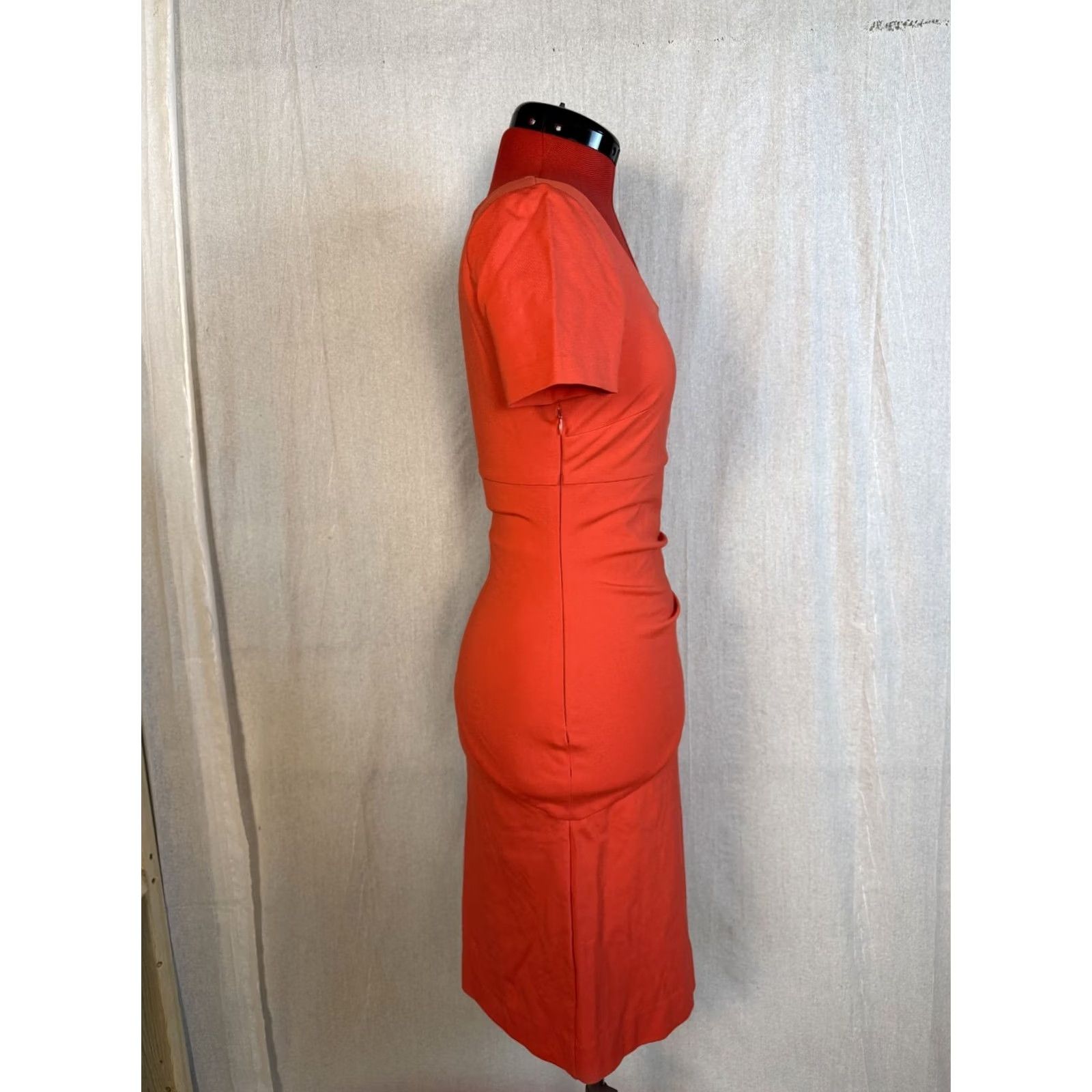 Diane von Furstenberg Diane von Furstenberg Dress Womens 2 Red Midi Size Cocktail Business F421 Size XS / US 0-2 / IT 36-38 - 5 Thumbnail