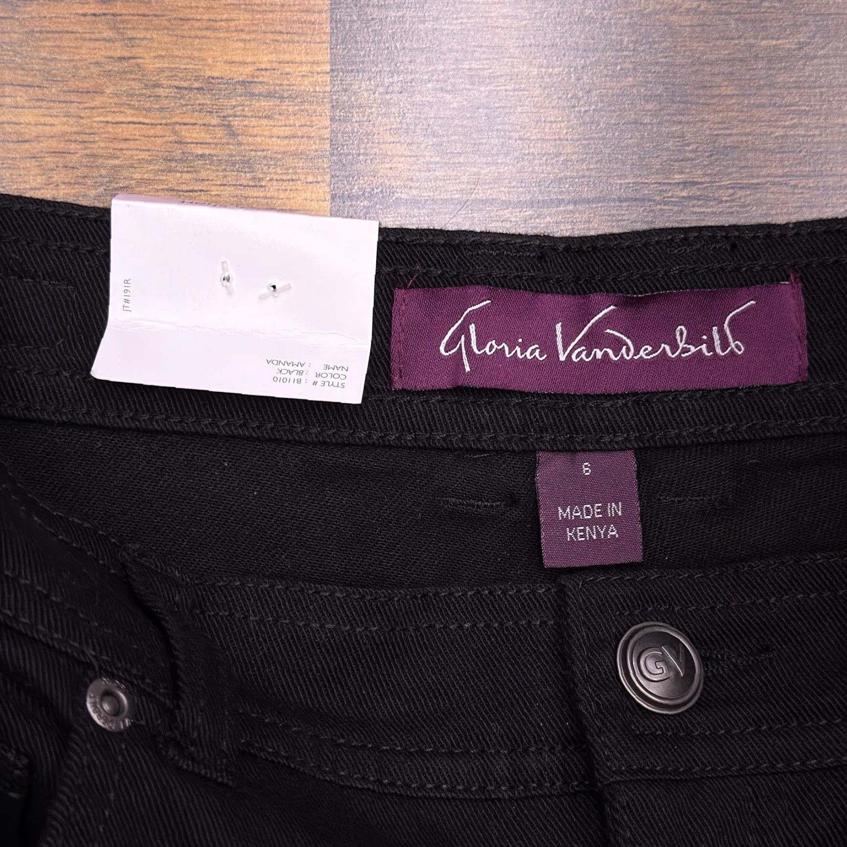 Gloria Vanderbilt Gloria Vanderbilt Amanda Jeans 6 Black Tapered Leg Regular Fit Women's Jeans Short 28in Inseam Classic Style New Size 28" / US 6 / IT 42 - 5 Thumbnail