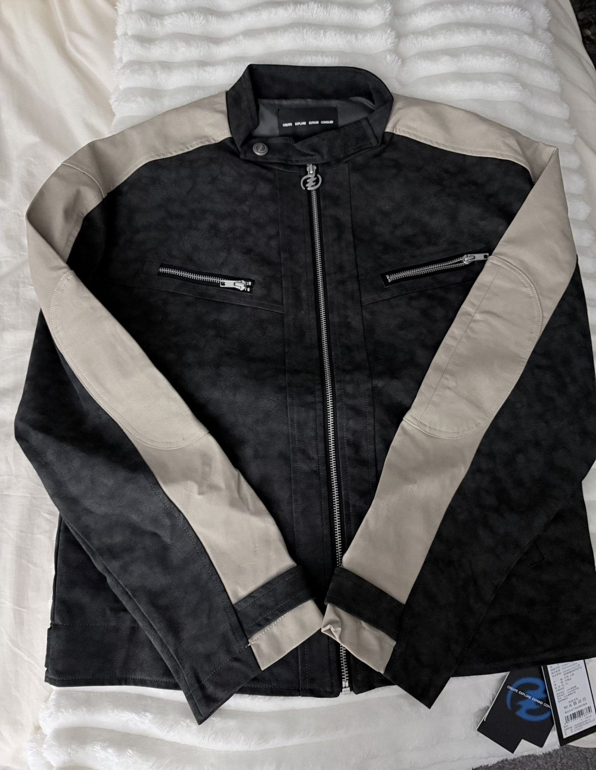 Other CEEC LA Black Beige Biker Jacket Size US M / EU 48-50 / 2 - 1 Thumbnail